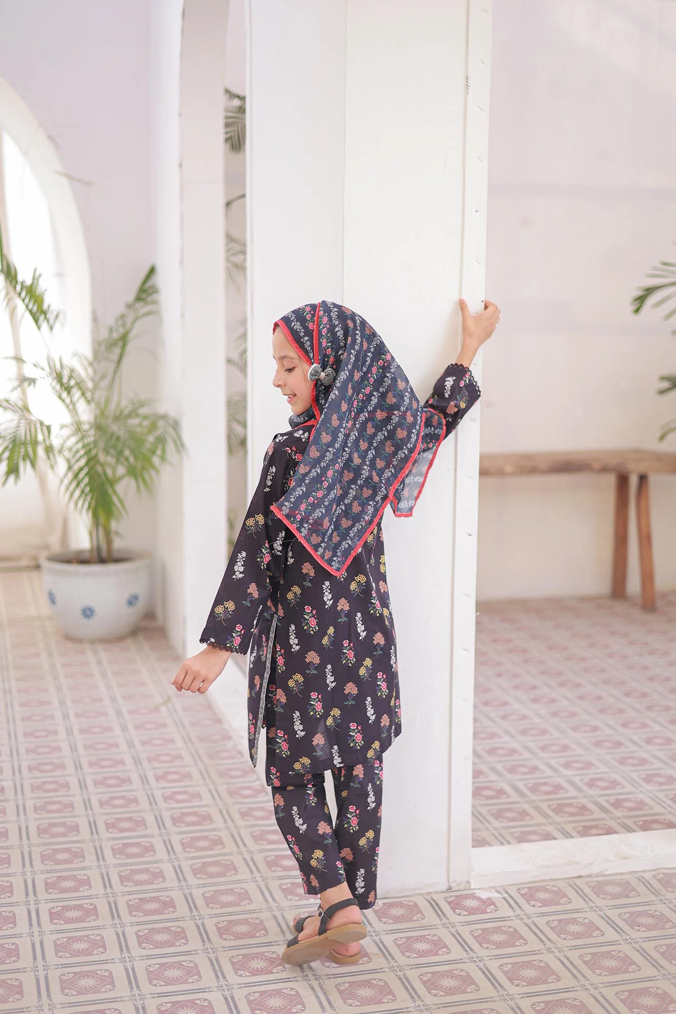 Shifa Girls By Suntex Stitched 3 Piece Printed Summer Kids Suit-SH-2552 - Image 3