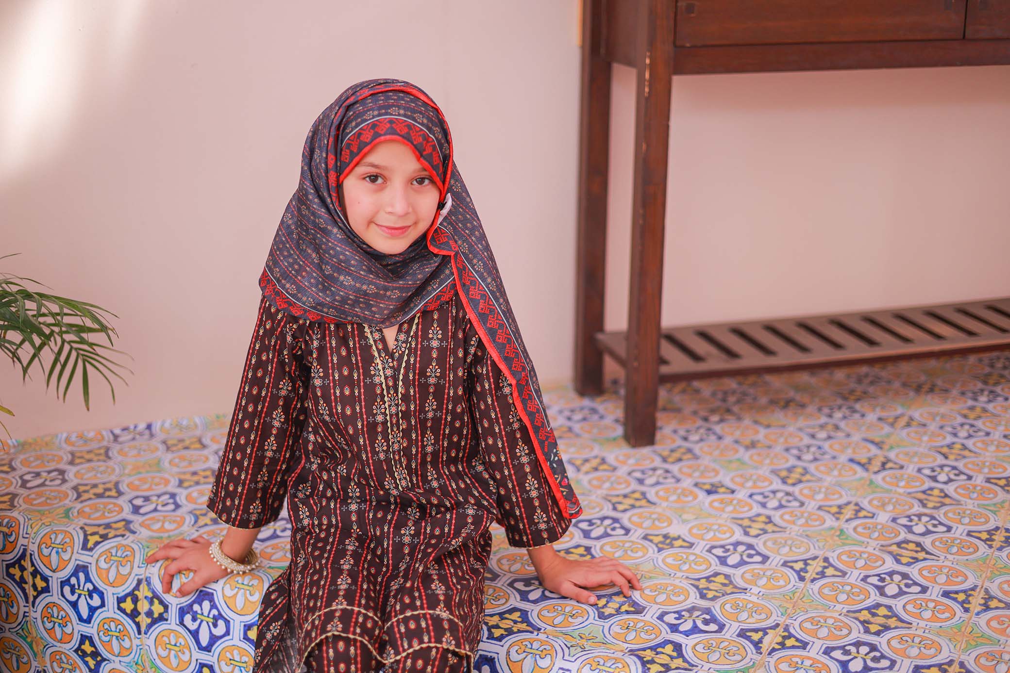 Shifa Girls By Suntex Stitched 3 Piece Emb Lawn Summer Kids Collection'2025-SH-2517 - Image 2