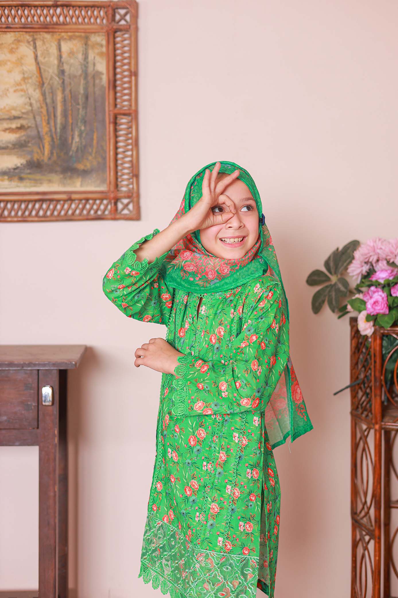 Shifa Girls By Suntex Stitched 3 Piece Emb Lawn Summer Kids Suit-SH-2522 - Image 3