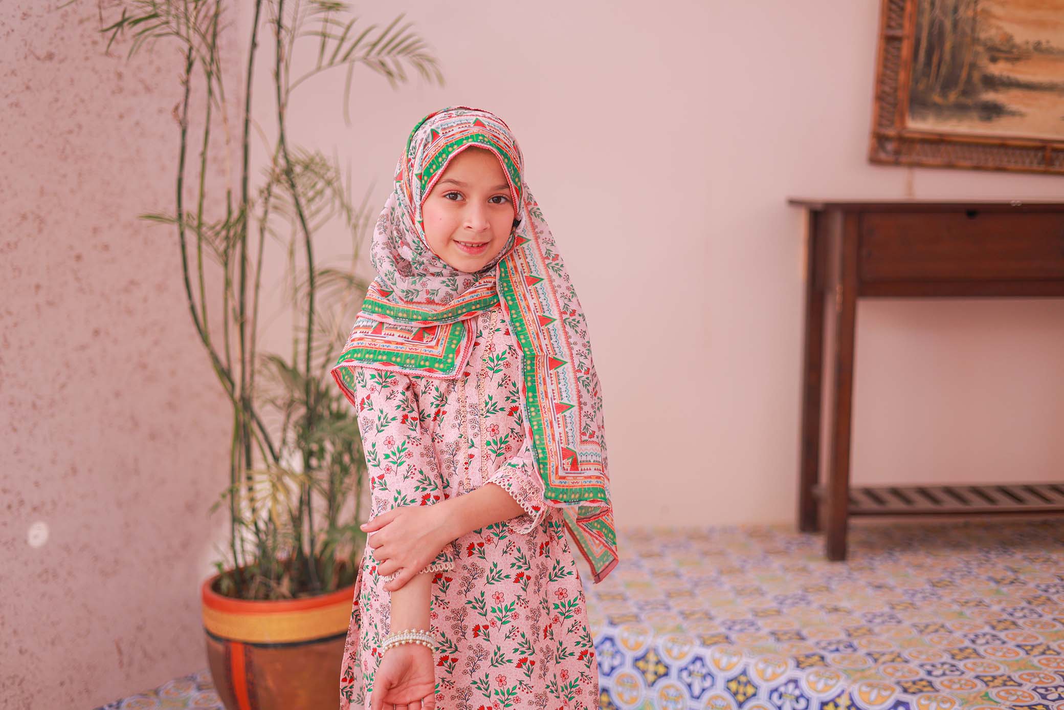 Shifa Girls By Suntex Stitched 3 Piece Emb Lawn Summer Kids Suit-SH-2512 - Image 2