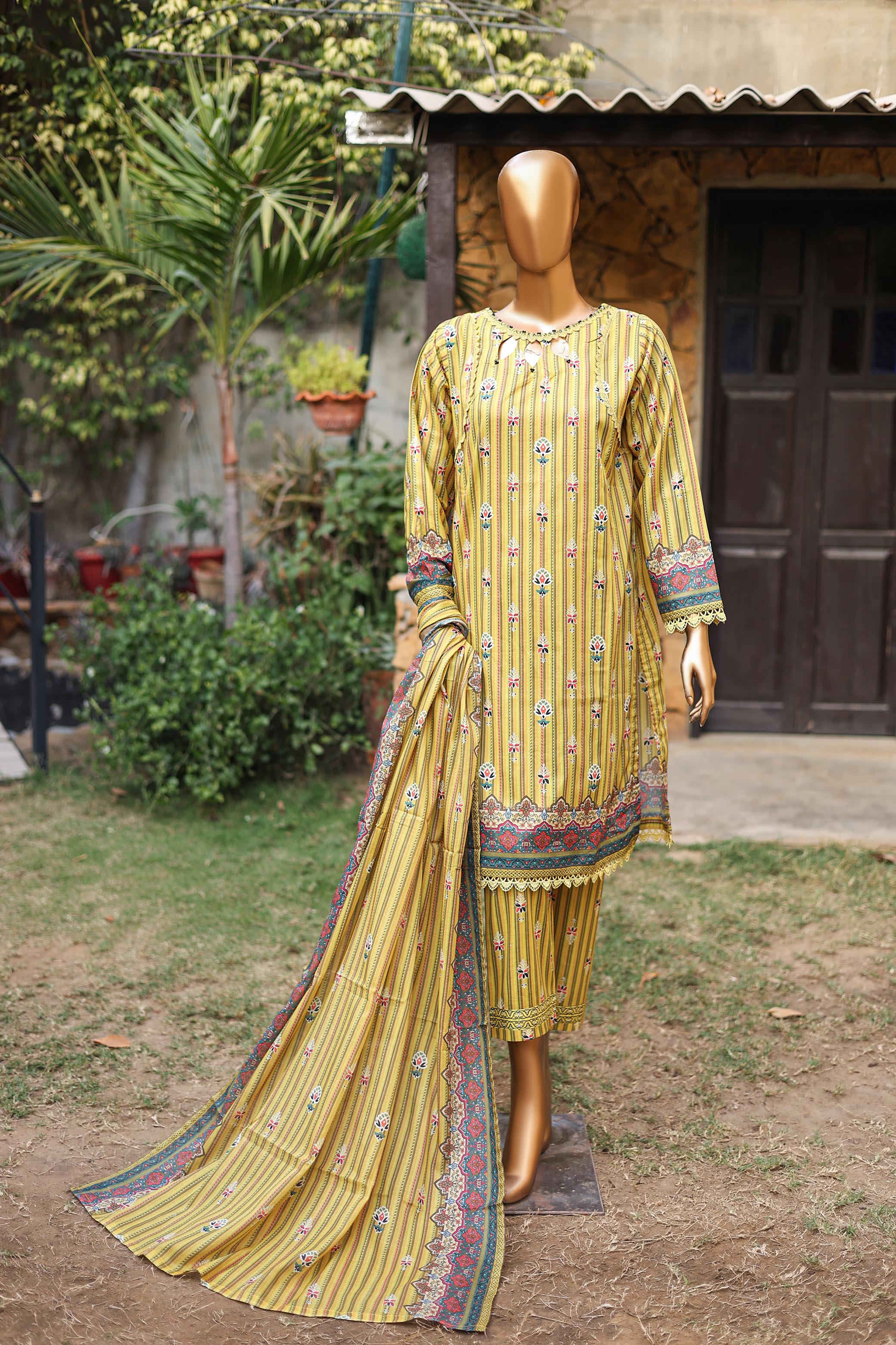 Oswah By Suntex Stitched 3 Piece Digital Printed Lawn Suit-2406