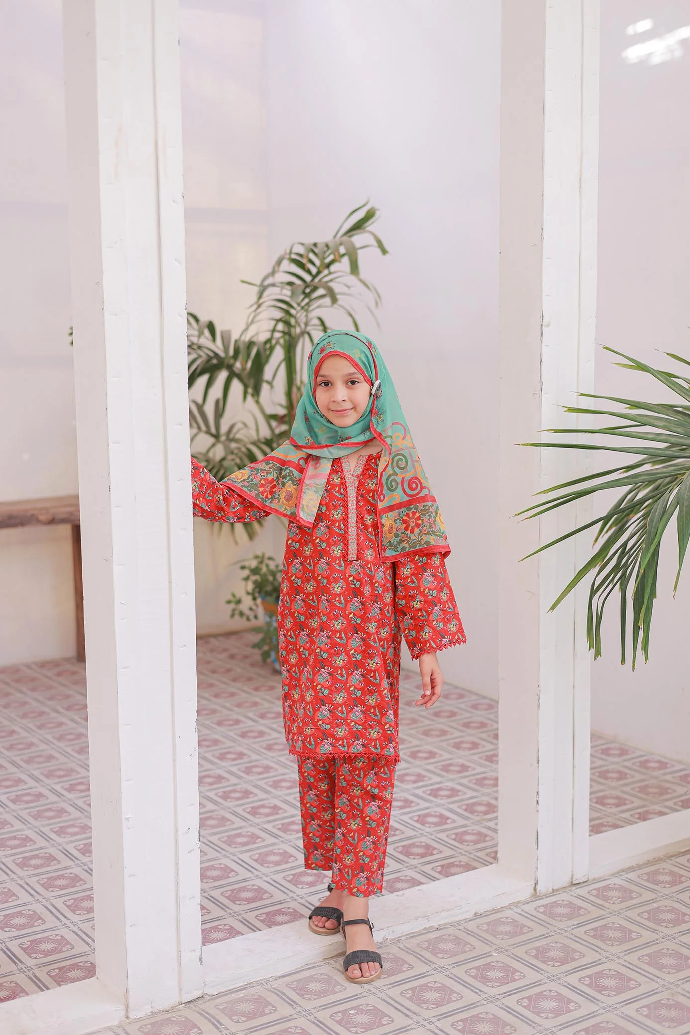 Shifa Girls By Suntex Stitched 3 Piece Printed Summer Kids Suit-SH-2554