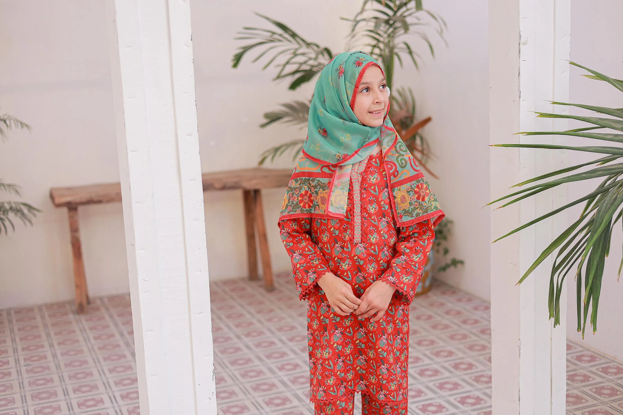 Shifa Girls By Suntex Stitched 3 Piece Printed Summer Kids Suit-SH-2554 - Image 2