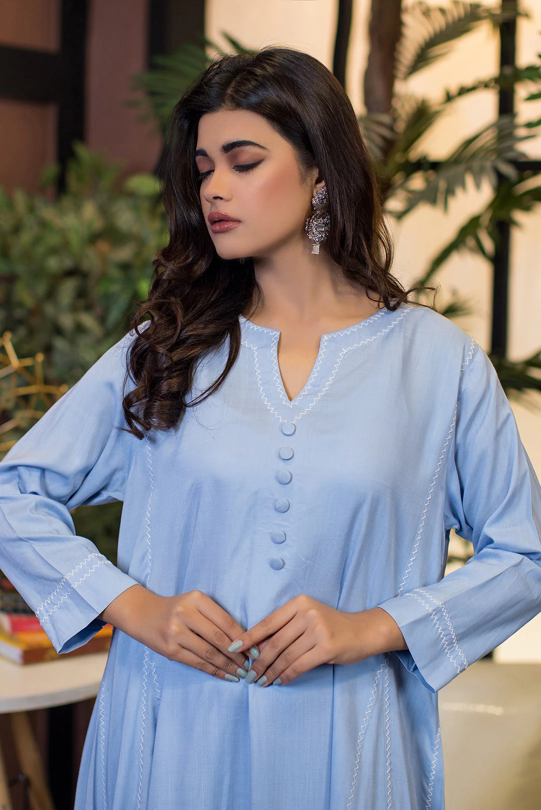 Urban Cut 1 Piece  Cotton Embroidered Dress - Image 4