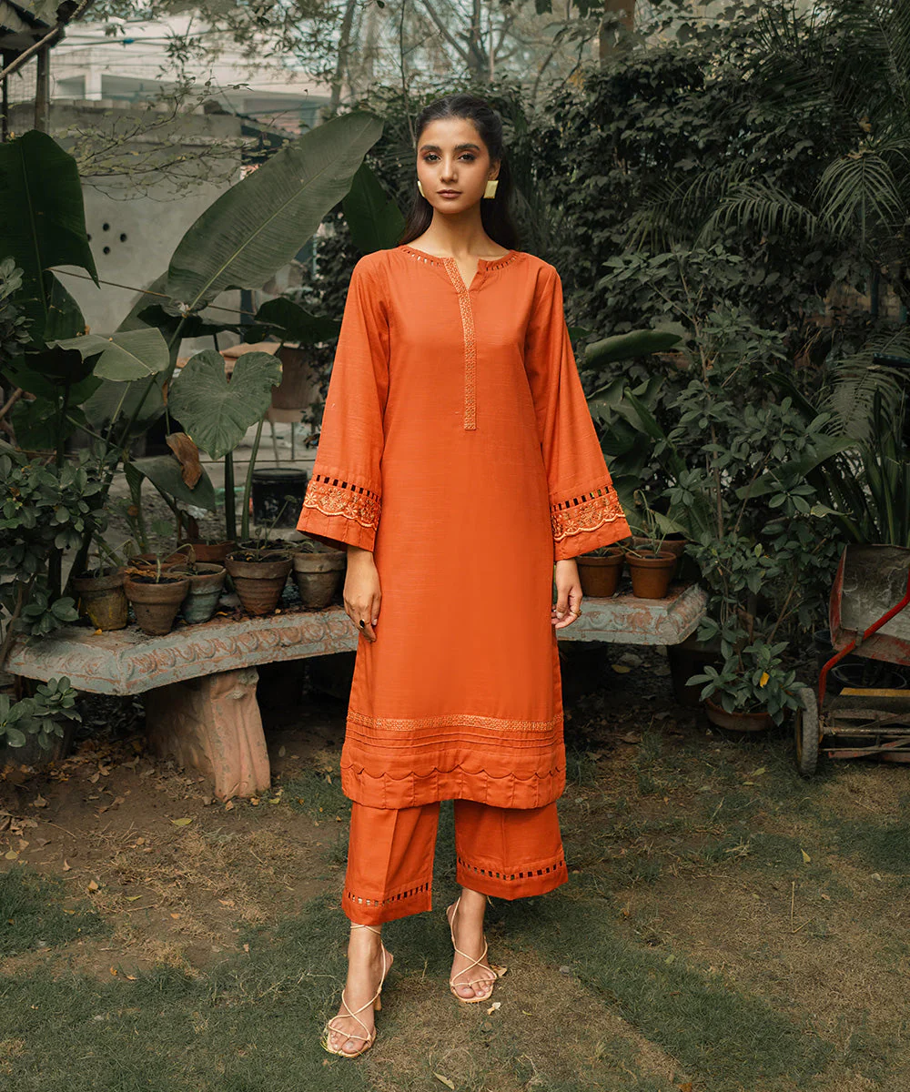 Rozmara By Kross Kulture Stitched 2PC - Khaddar Solid Suit Suit-0001206-XSM-Rut