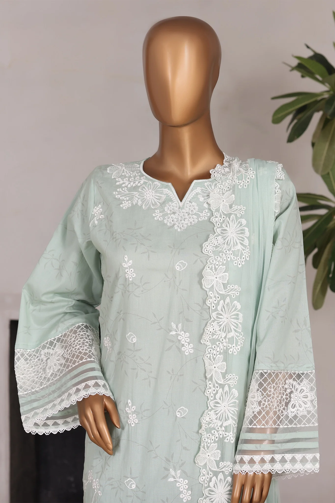 Khombi Stitched 3 Piece Luxury Cotton Suit-198-AG-Kari Patta - Image 2