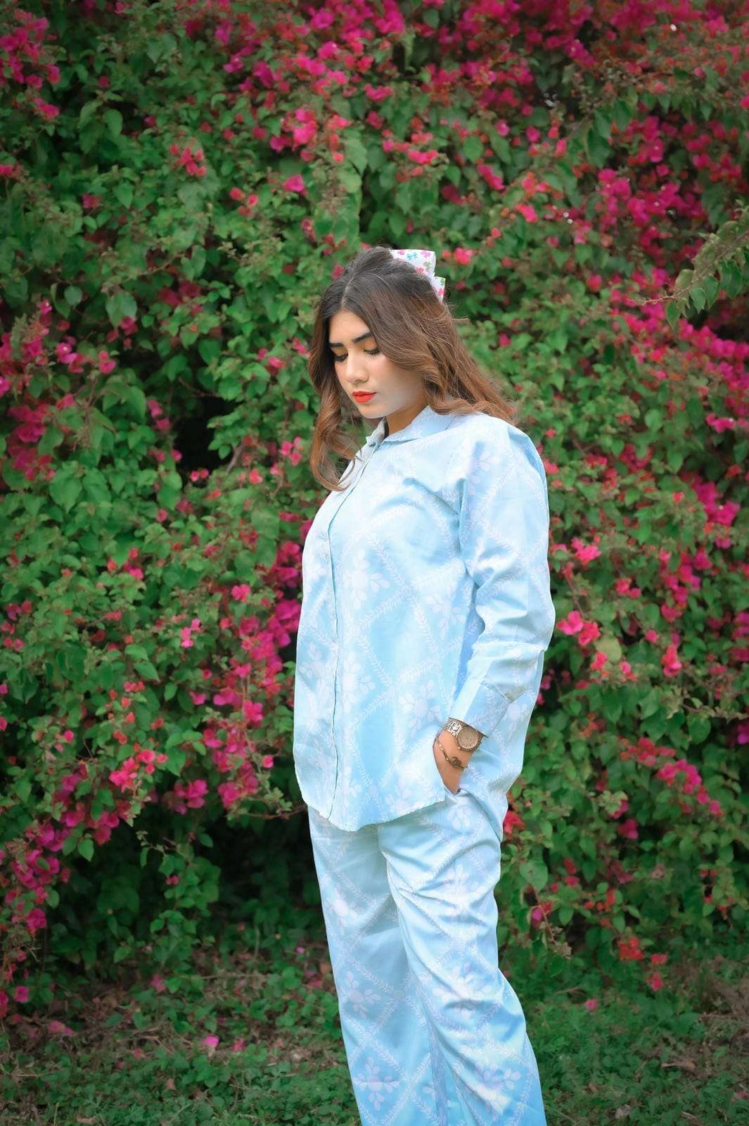 Urban Cut 2 Piece Cotton Satin Printed Co-Ord Set - Image 4