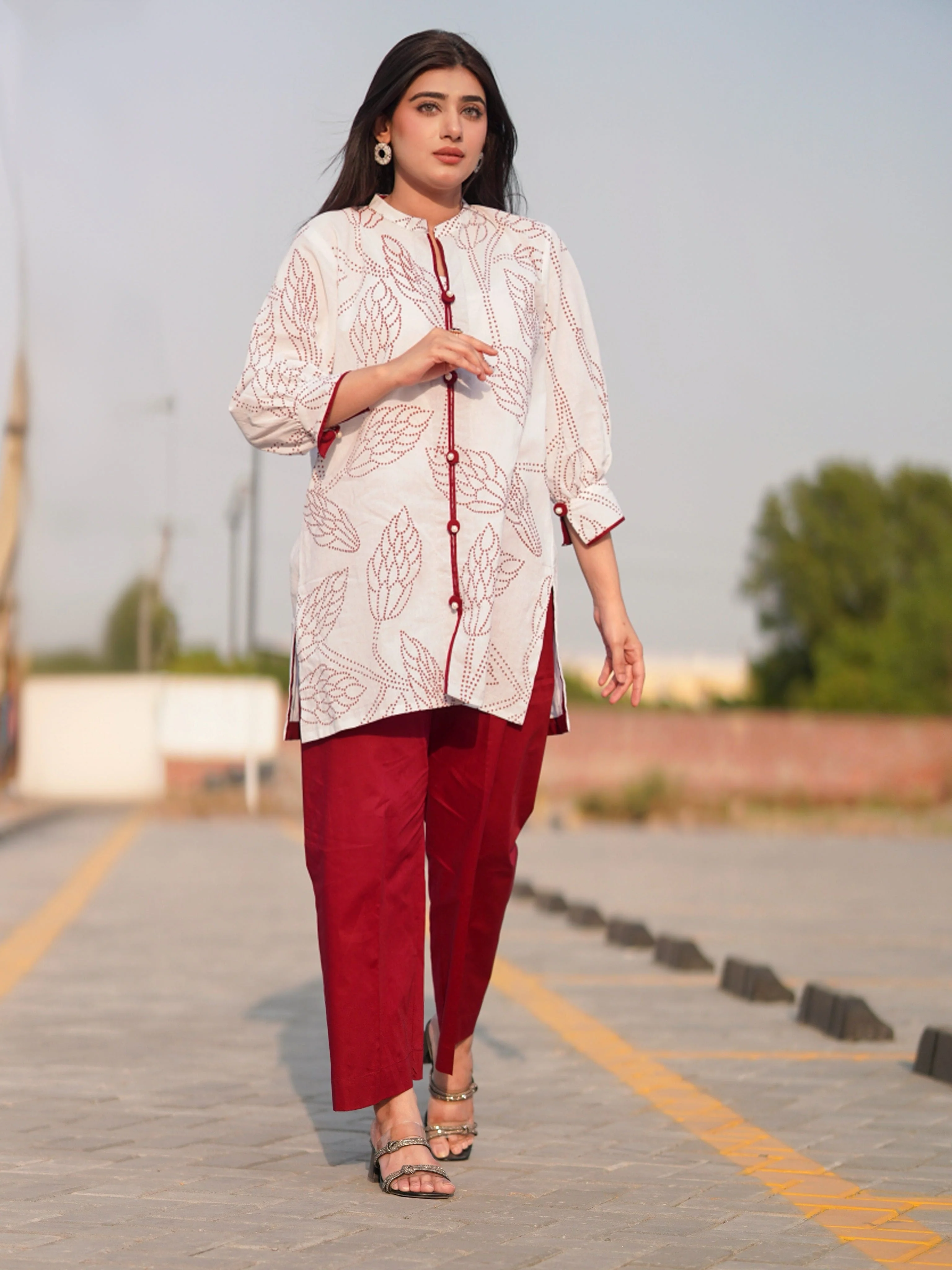 Urban Cut 2 Piece Cotton Printed Co- Ord Set - Image 2