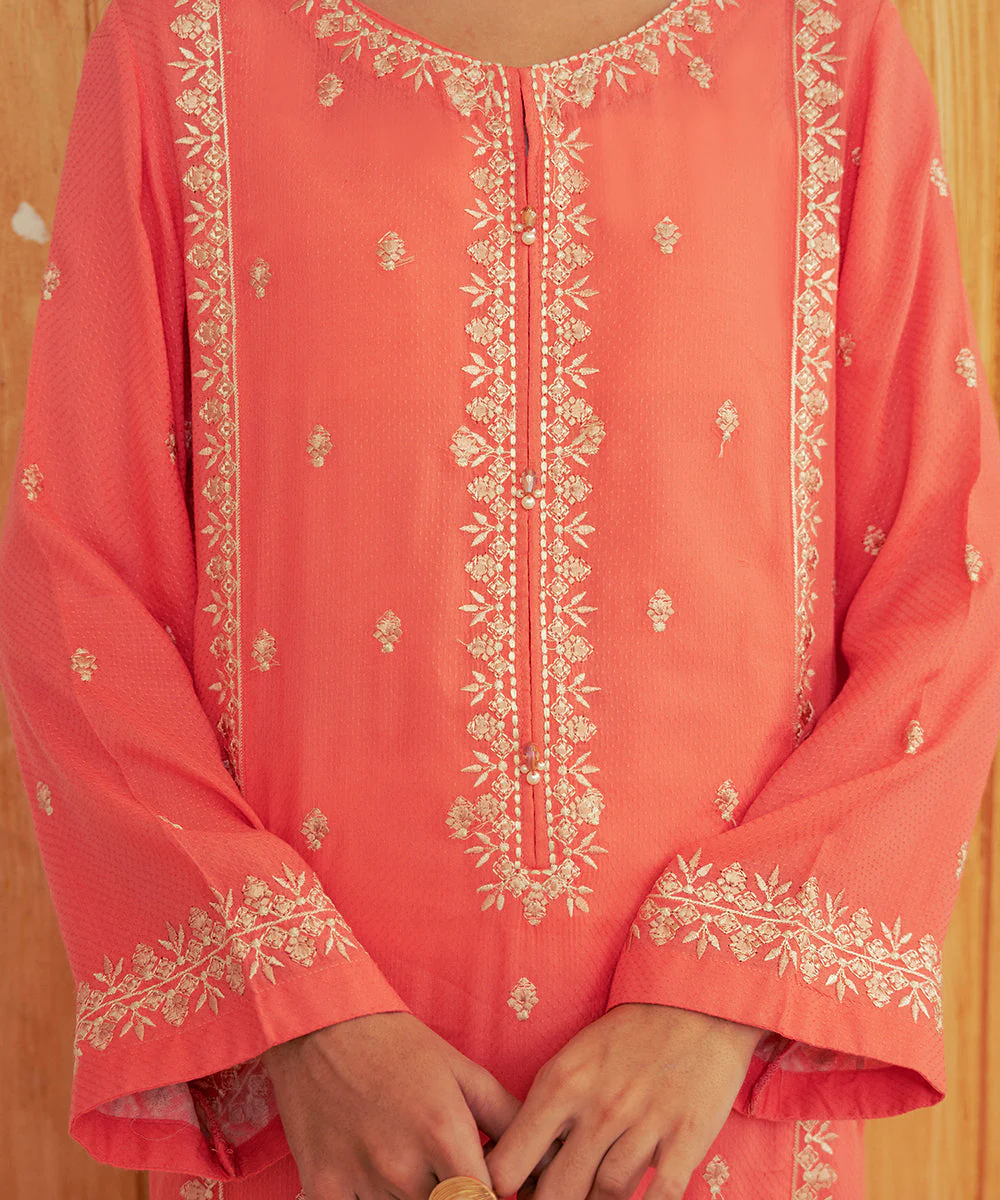 Vasl Pre Winter By Kross Kulture Stitched 2PC - Embroidered Self Textured Suit Suit-0001715-SML-CRL - Image 7