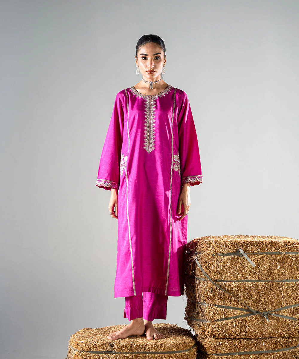 Zarqash By Kross Kulture Stitched 2PC - Raw Silk Suit Suit-0001769-XSM-MGA