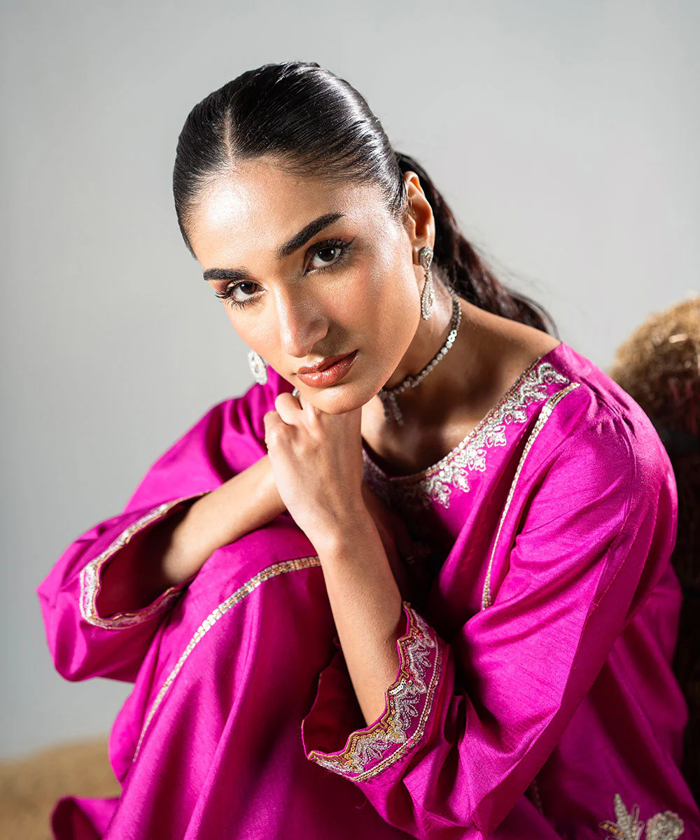 Zarqash By Kross Kulture Stitched 2PC - Raw Silk Suit Suit-0001769-XSM-MGA - Image 3