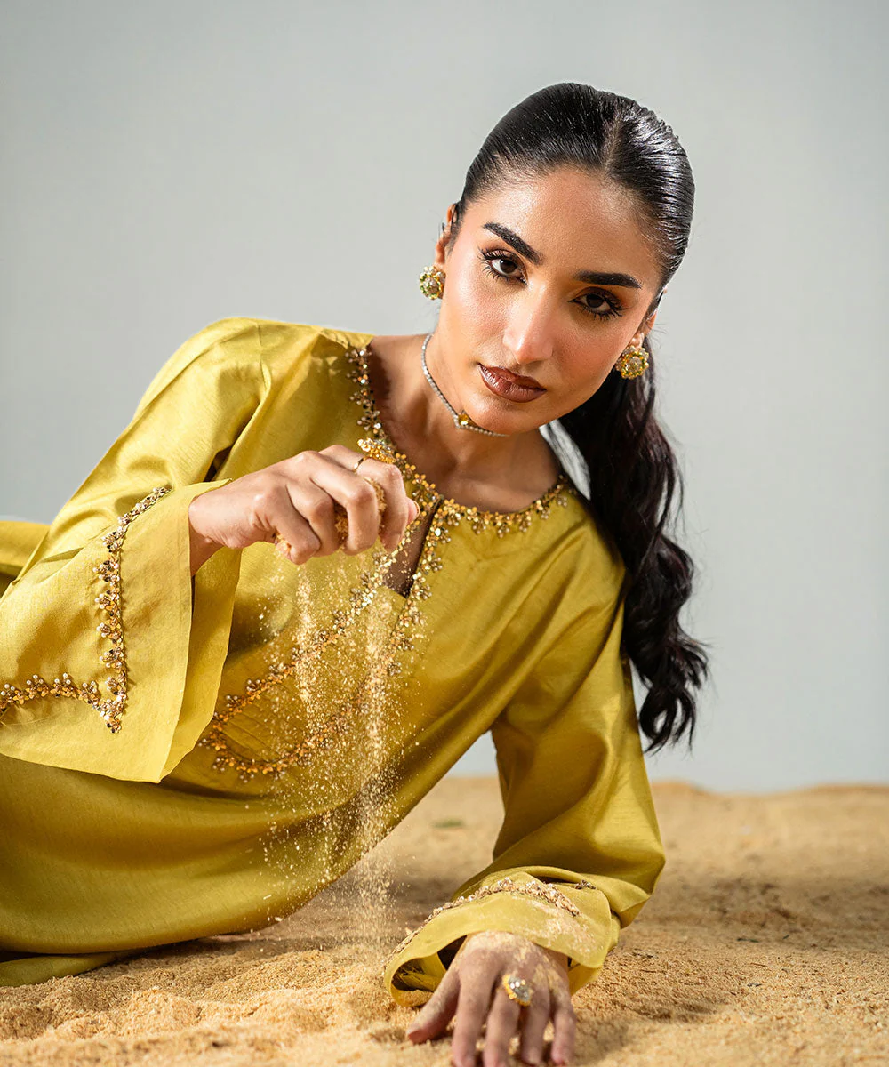Zarqash By Kross Kulture Stitched 2PC - Raw Silk Suit Suit-0001858-XSM-OLI - Image 8