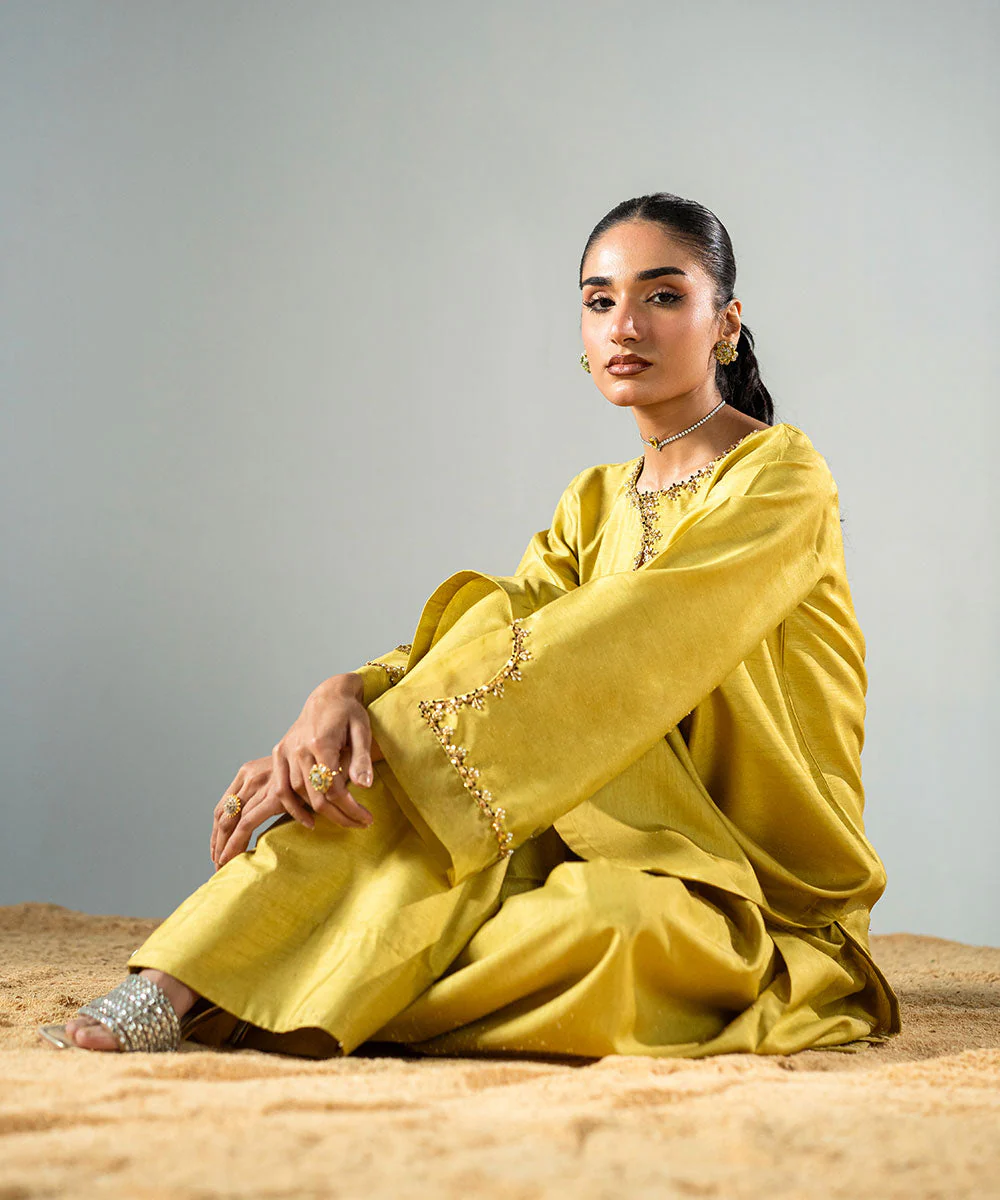 Zarqash By Kross Kulture Stitched 2PC - Raw Silk Suit Suit-0001858-XSM-OLI - Image 9