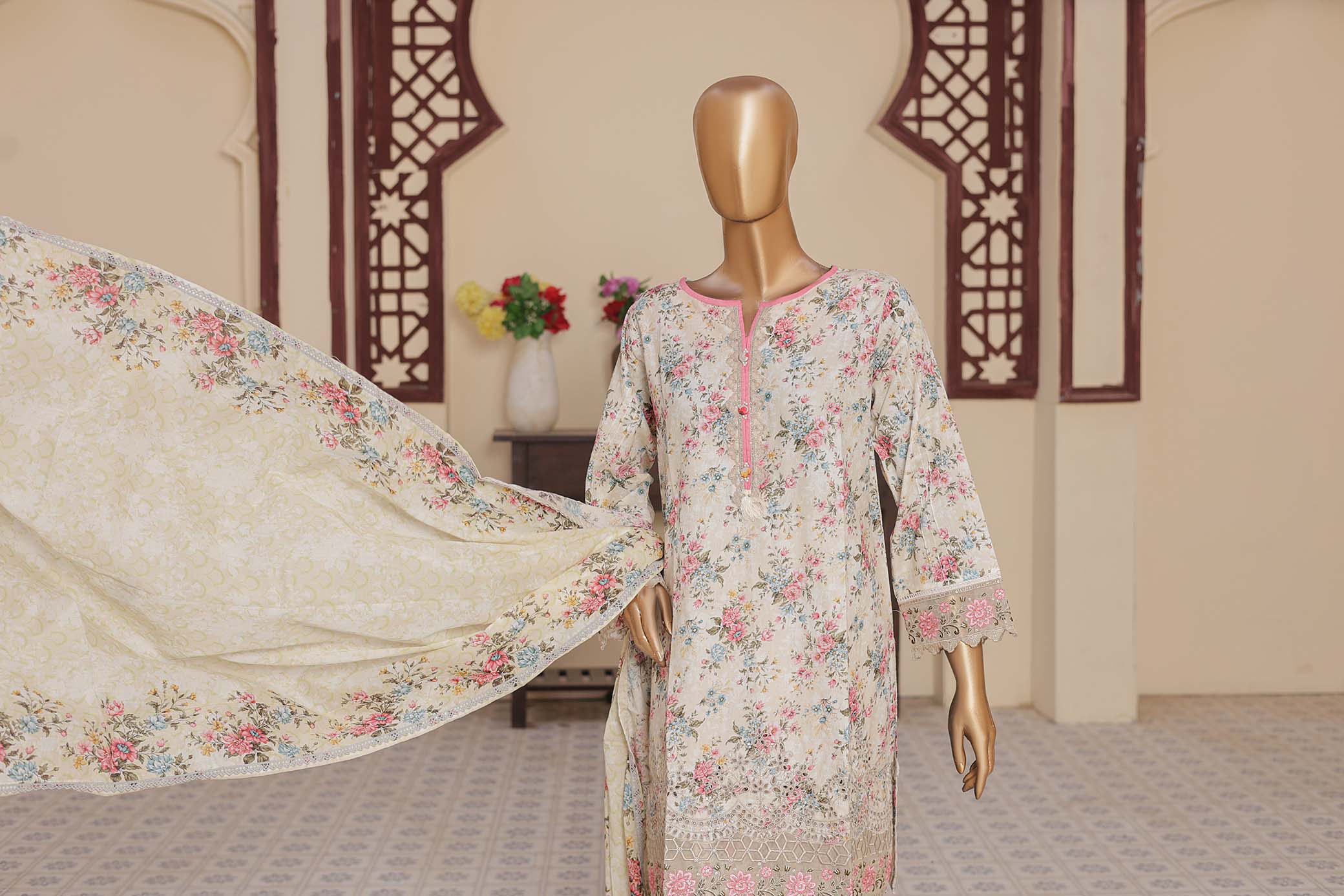 Oswah By Suntex Stitched 3 Piece Emb Chikankari Suit-OS-2564 - Image 2