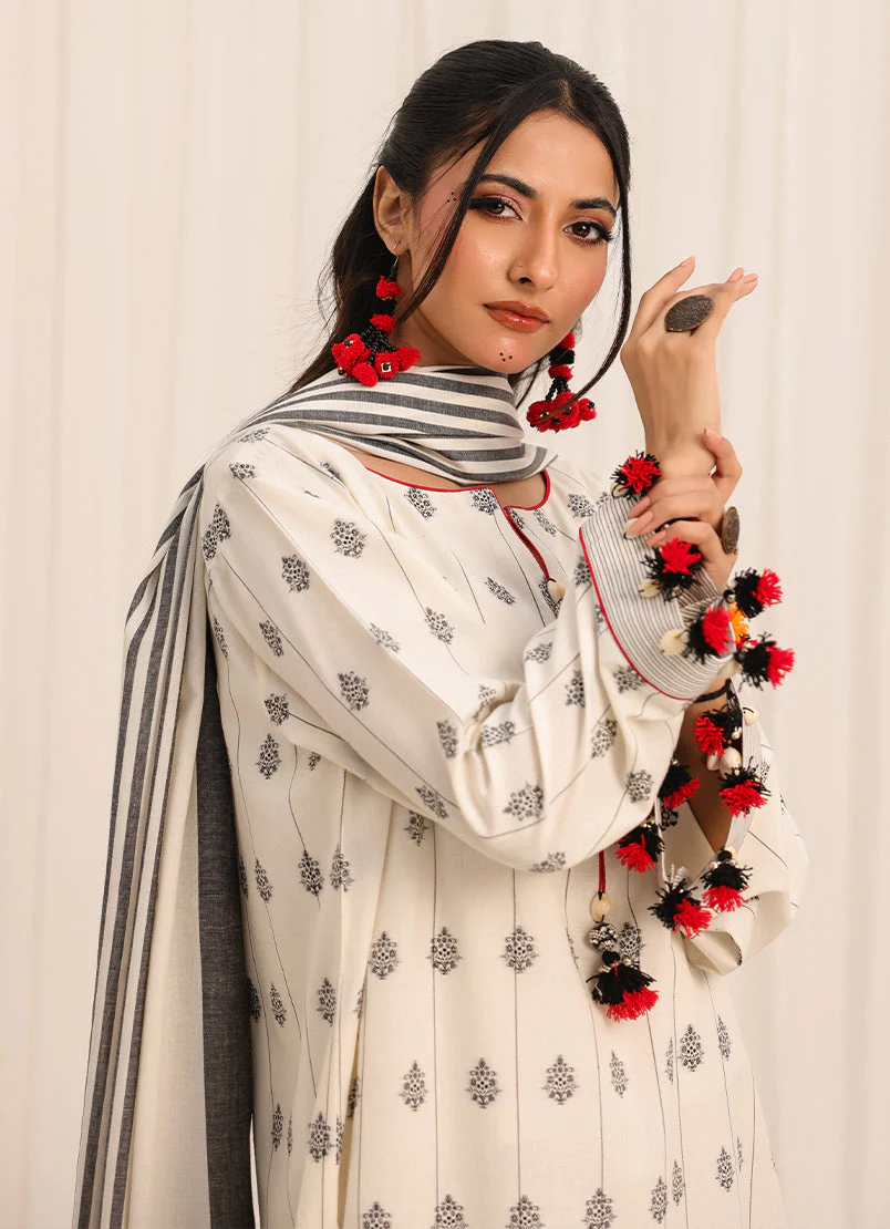 Zlooms 3 Pc Yarn Dyed Unstitched Suit - ZL25-C10-03 - Image 2