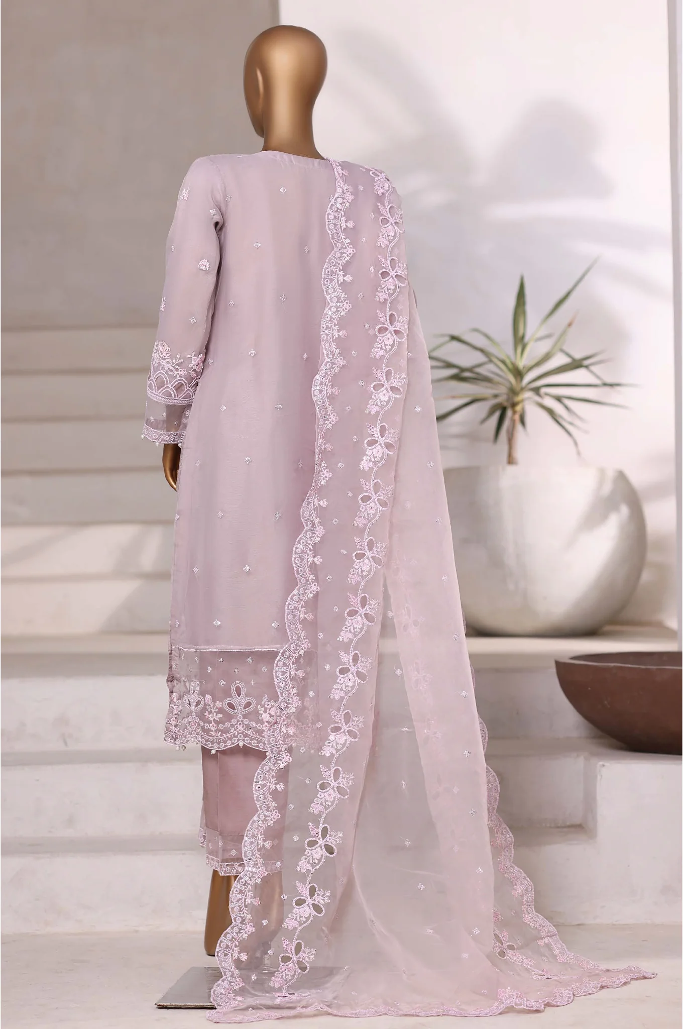Mahpara by Sada Bahar Stitched 3 Piece Festive Formals Vol-18 Suit-3D-6-Plum - Image 3