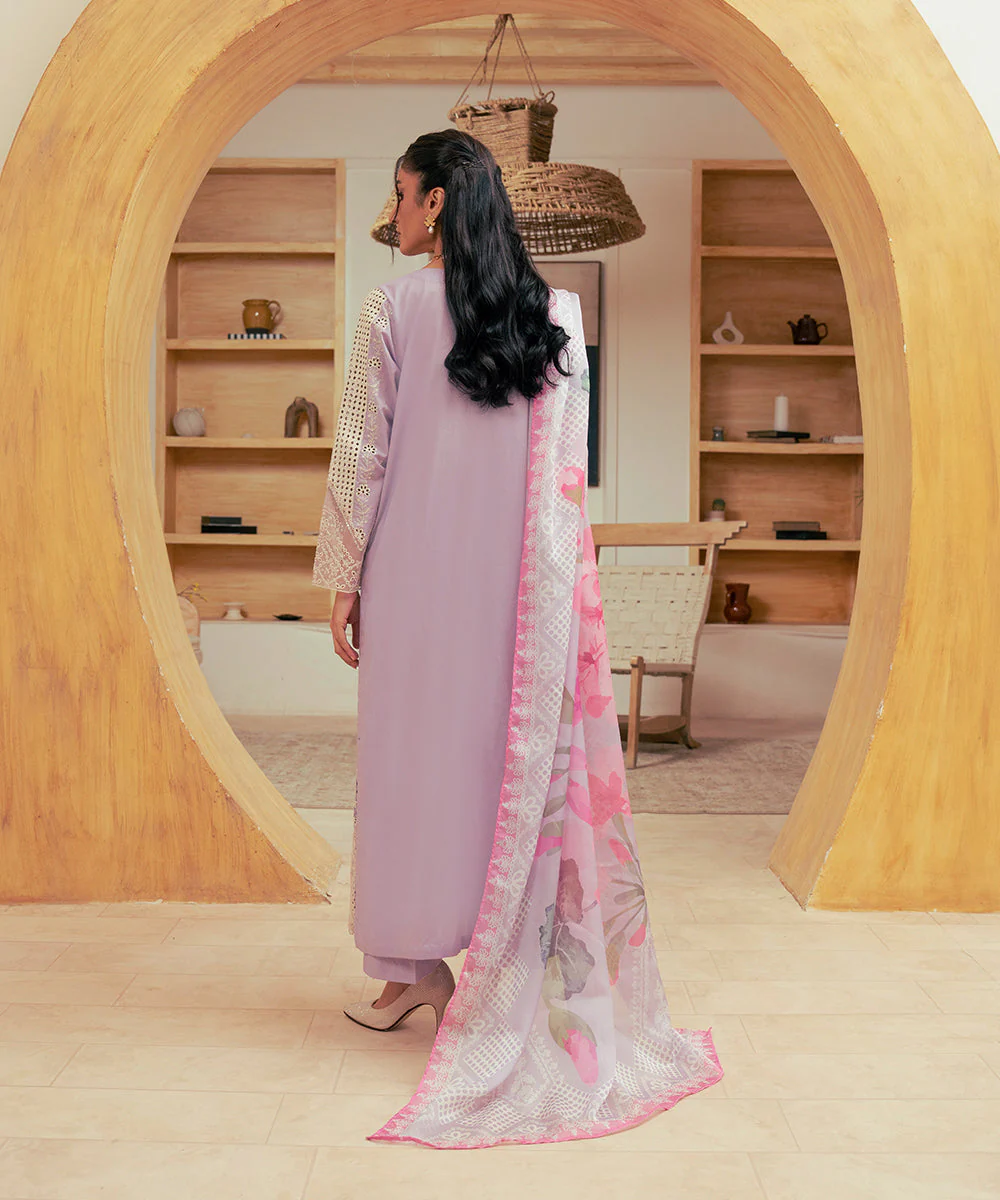 Vasl Pre Winter By Kross Kulture Stitched 3PC - Embroidered Cambric Suit Suit-0001695-SML-Lac - Image 3