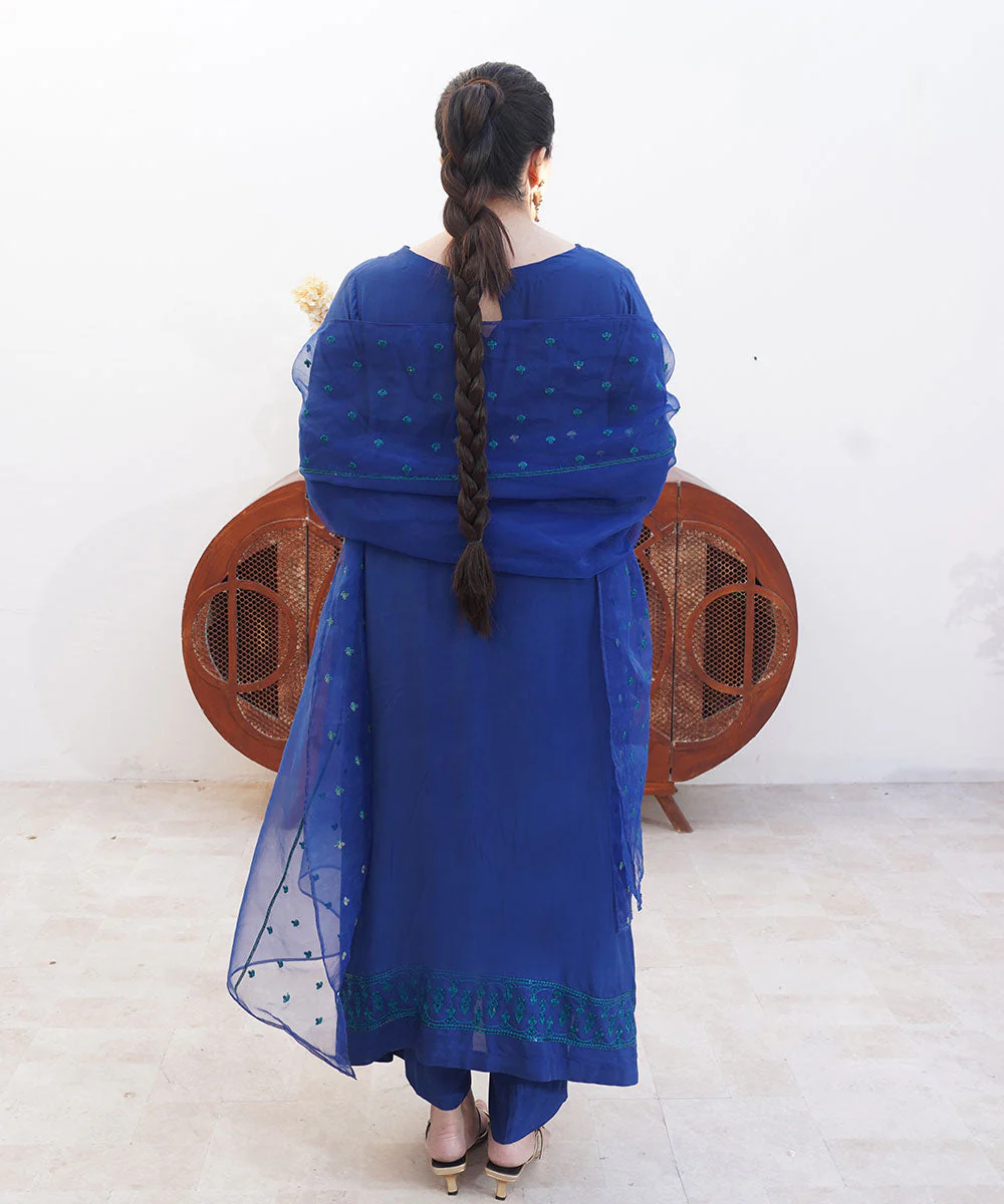 Zarish By Kross Kulture Stitched 3 Piece Viscose Summer Vol-2 Suit-0002009-SML-BLU - Image 3