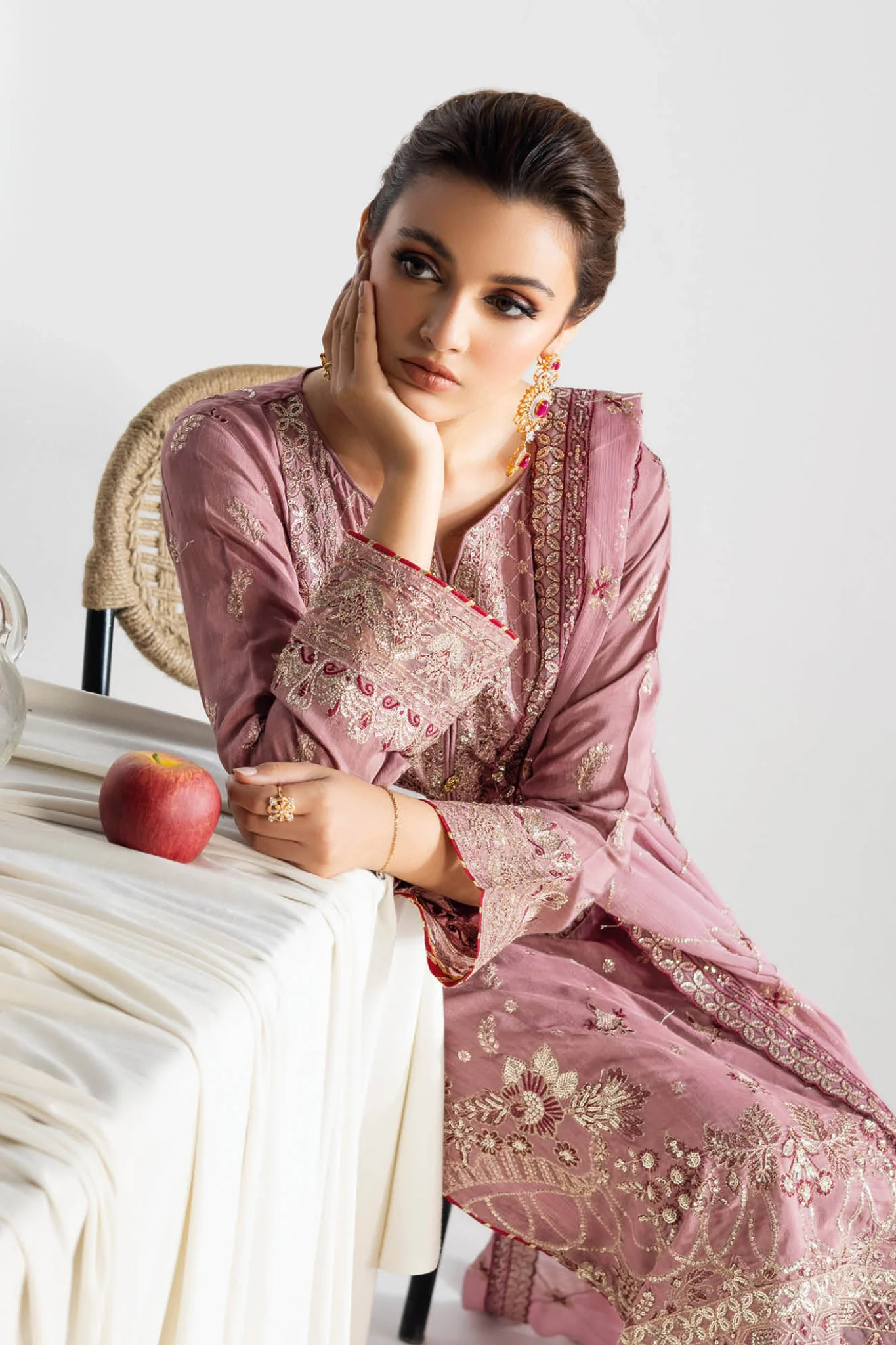 Aangan by Ramsha Unstitched 3 Piece Luxury Raw Silk Vol-01 Suit-AA-104 - Image 2