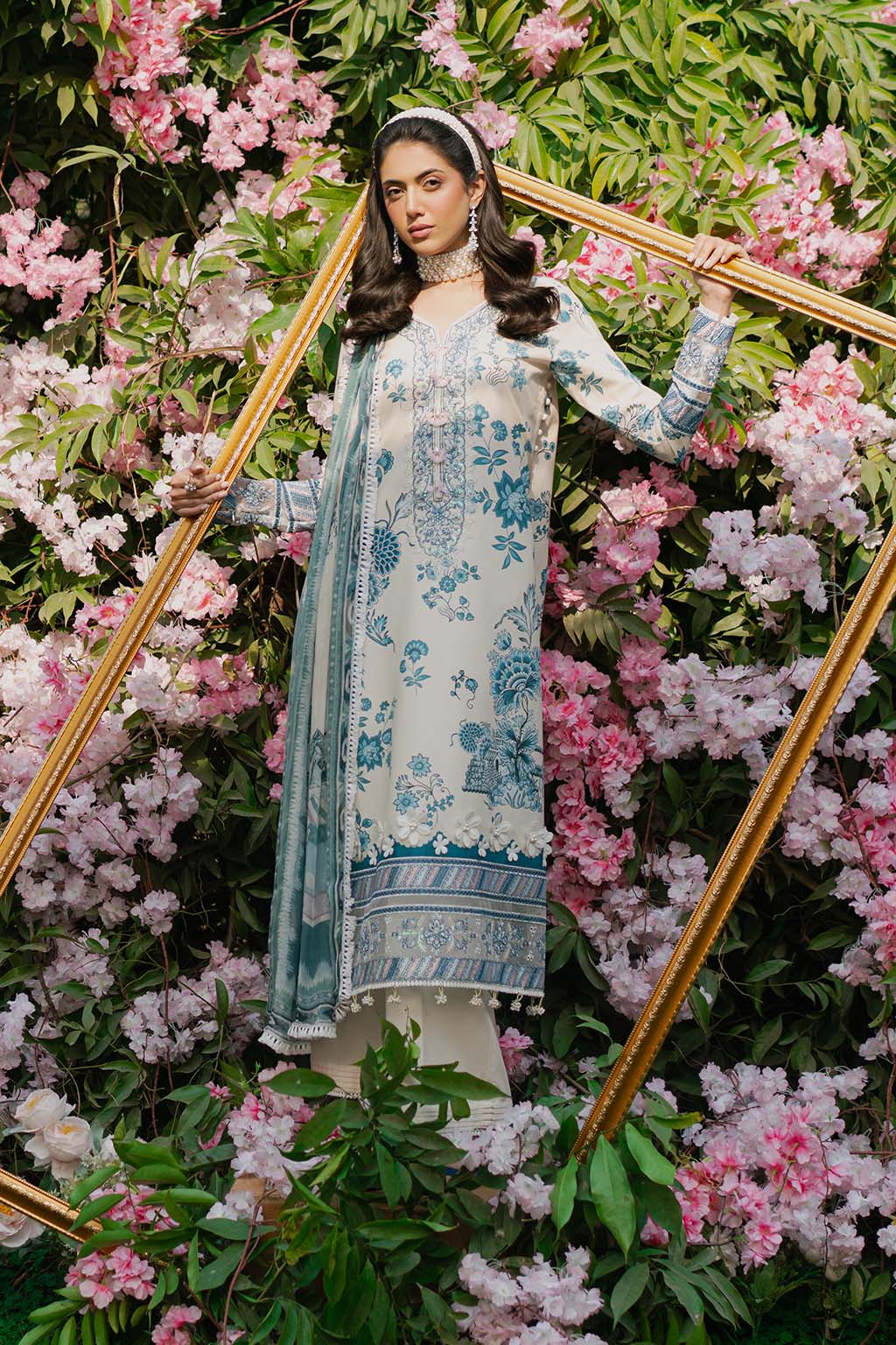 Nature Whispers By Meeral Unstitched 3 Piece Lawn Suit-AABROO - Image 3