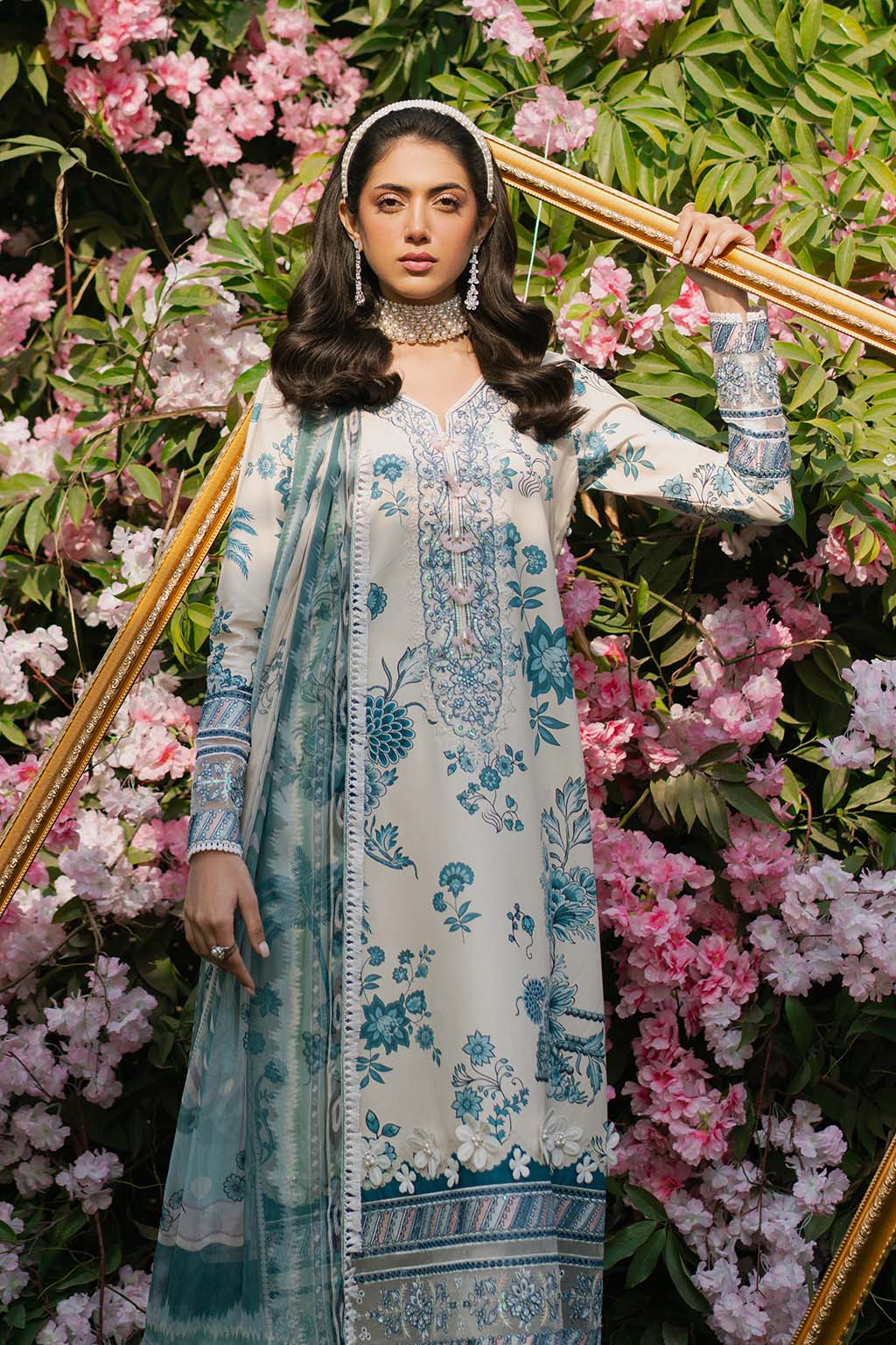 Nature Whispers By Meeral Unstitched 3 Piece Lawn Suit-AABROO - Image 4