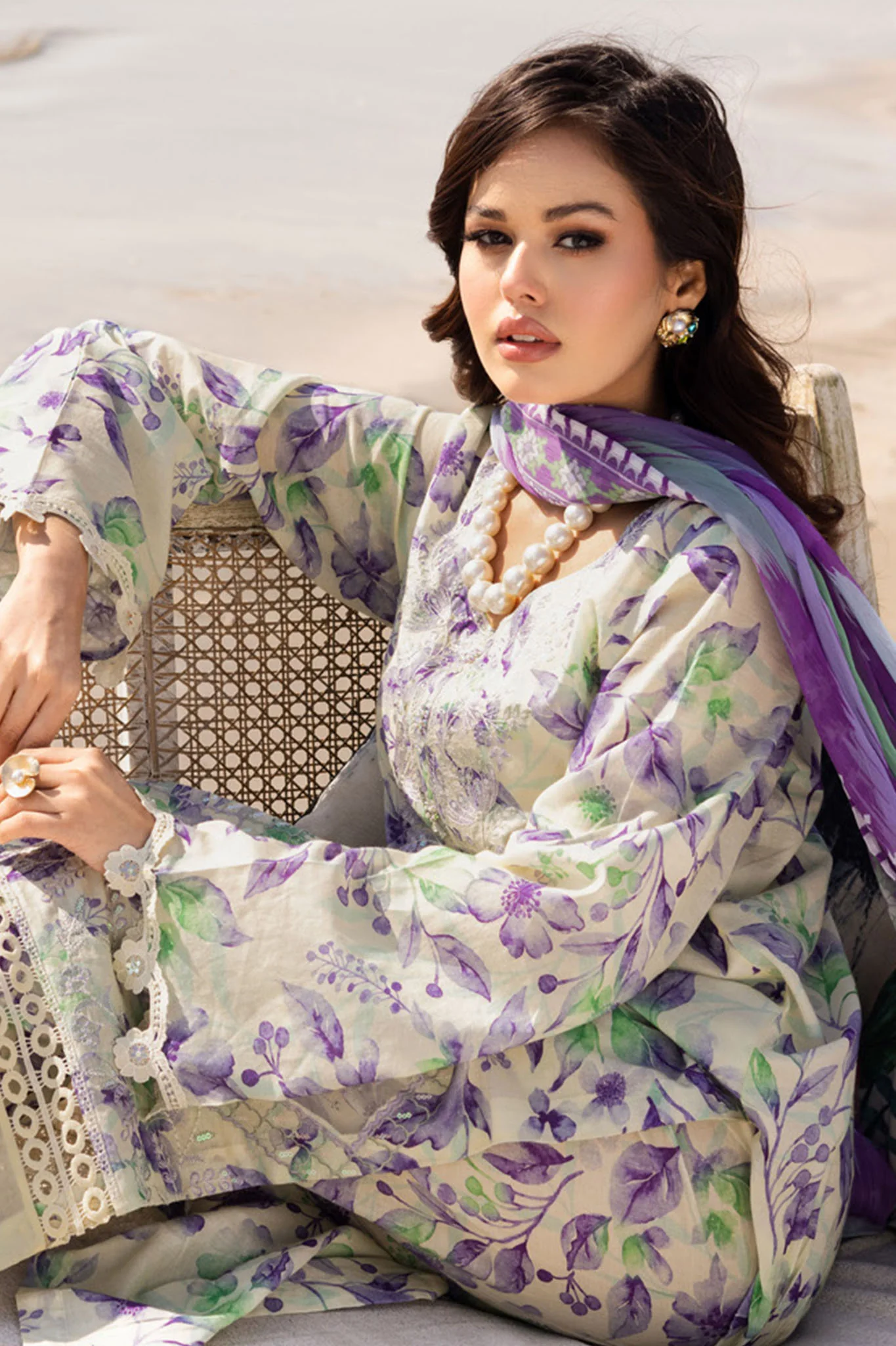 Aafreen By Riaz Arts Unstitched 3 Piece Emb Laser Cut Lawn Vol-05 Suit-AF-168 - Image 2