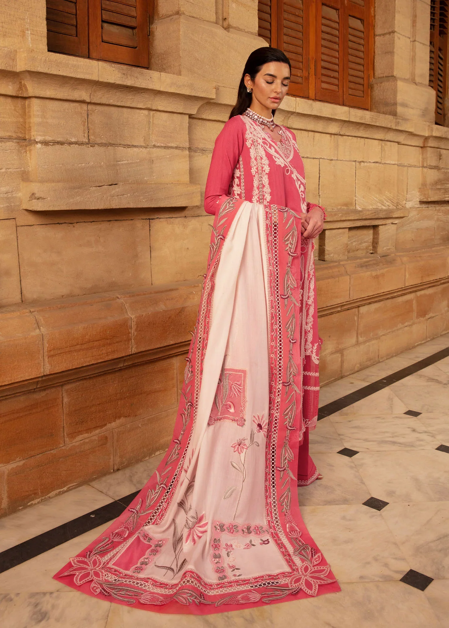 Aaleen by Crimson Unstitched 3 Piece Winter Suit-D-02-Phulon ki Dastaan - Image 6