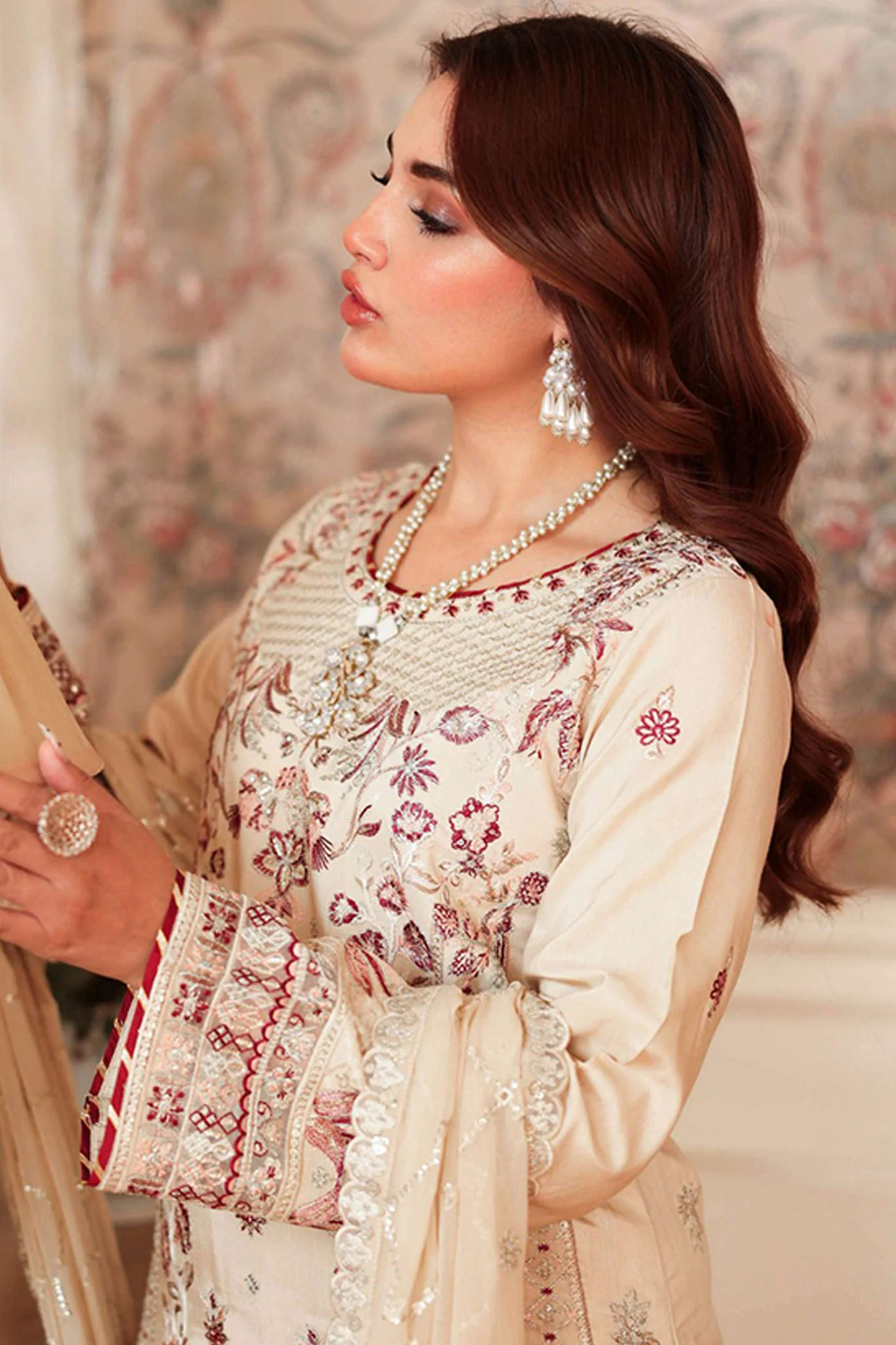 Aangan by Ramsha Unstitched 3 Piece Raw Silk Vol-02 Suit-AA-207 - Image 5