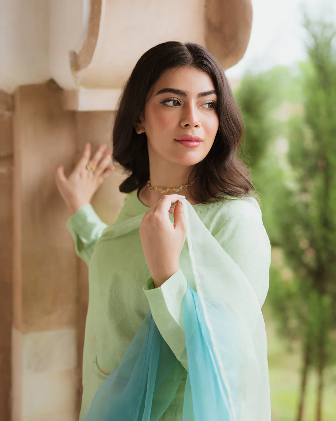 Purane Darwaze By Pashma Khan Stitched Formals Suit-Abshaar - Image 5
