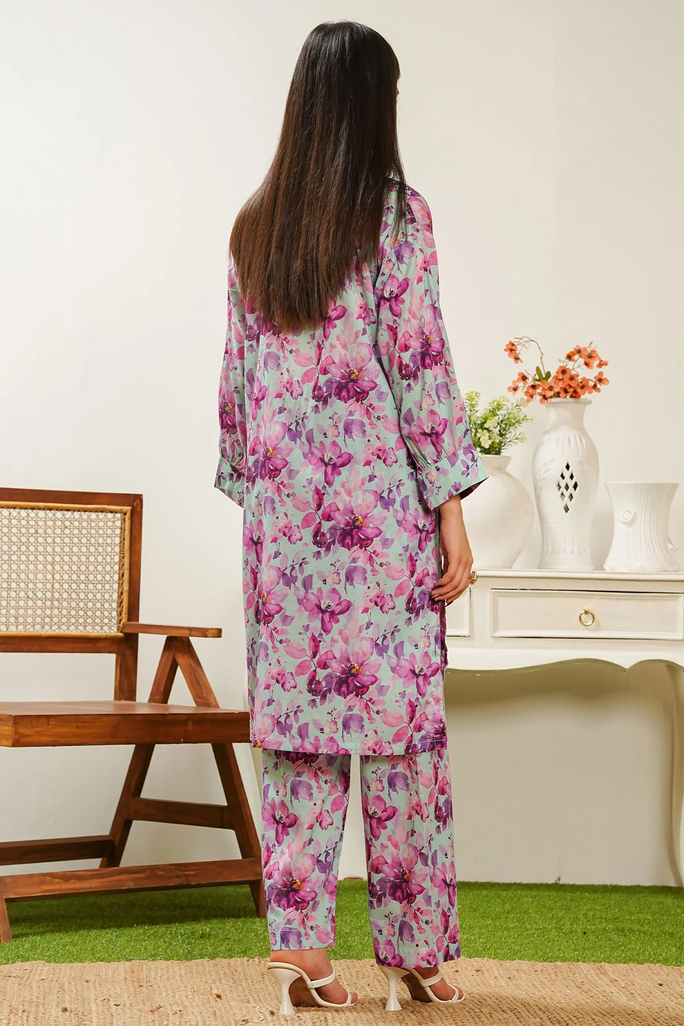Aizal Stitched 2 Piece Co Ords Prints Suit-A-C-669-PURPLE - Image 3
