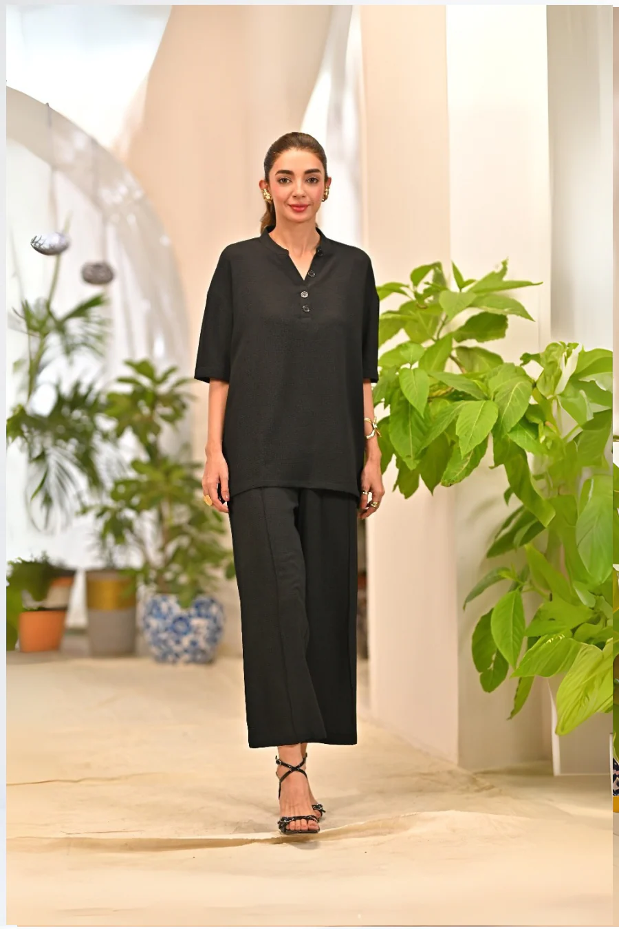 Dhaga Stitched 2 Piece Solids Crepe Summer Suit-Aerin