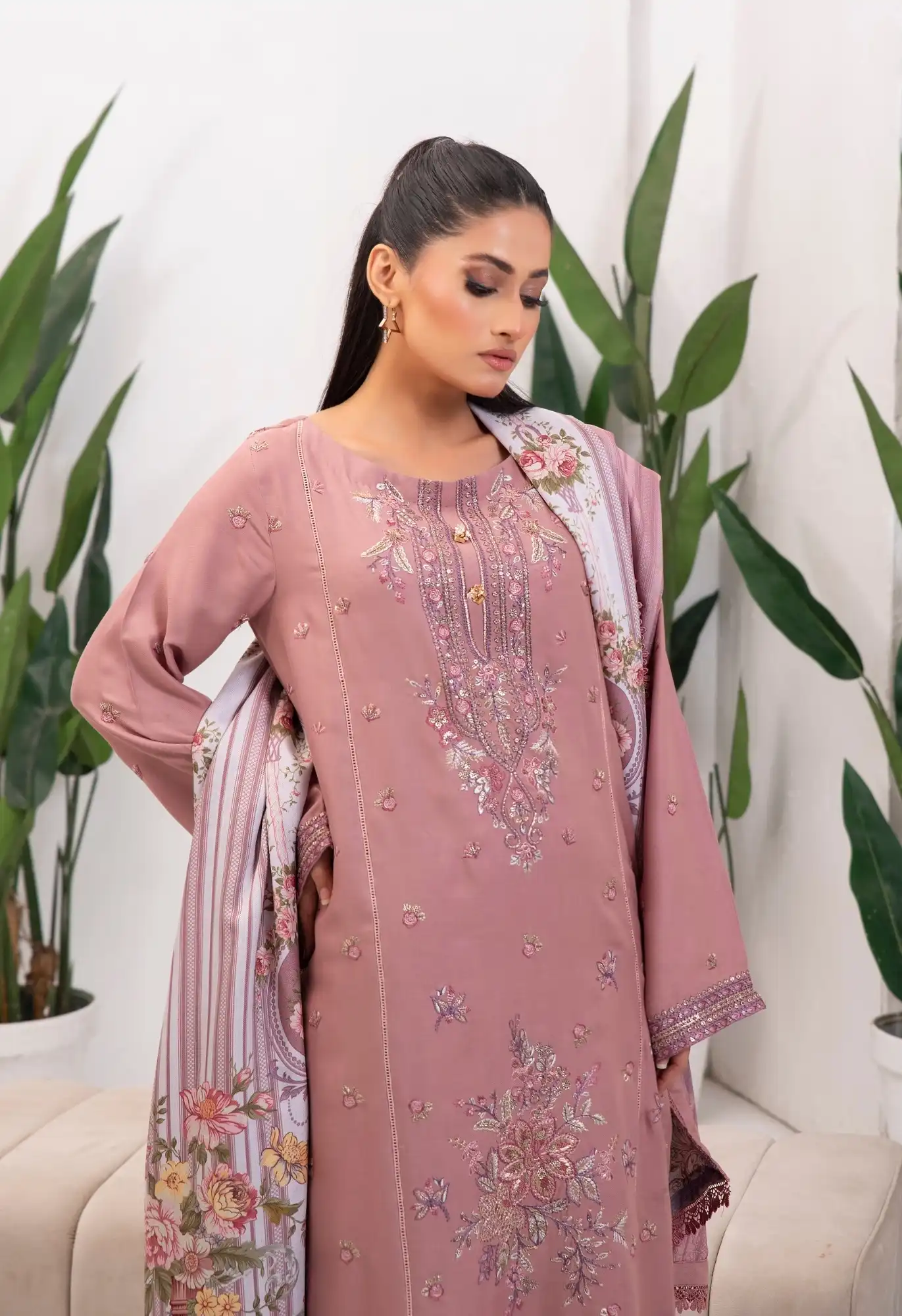 Dilkash By Inara Stitched 3 Piece Winter Suit-AERIS DR-06 - Image 6