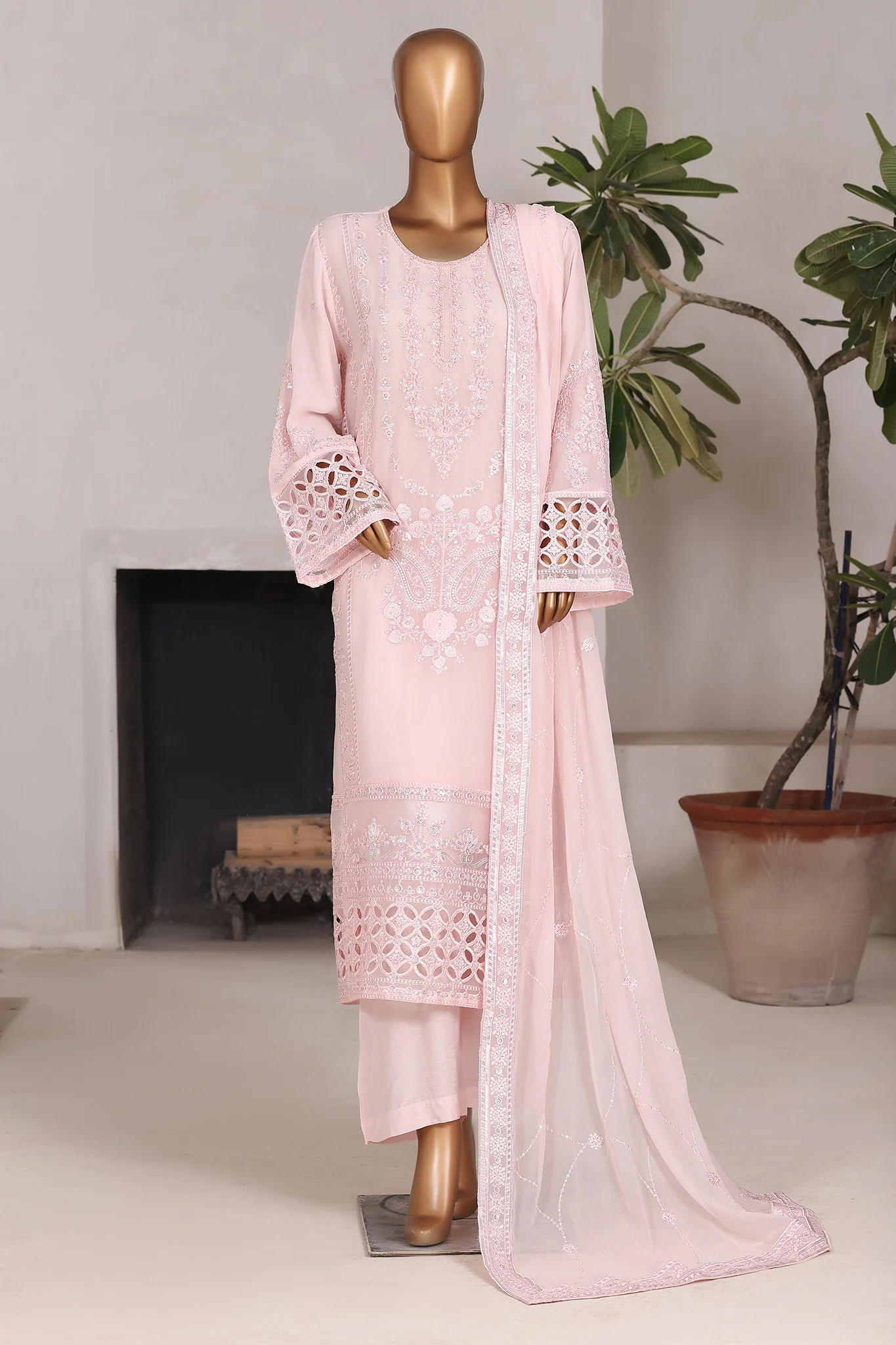 Khombi Stitched 3 Piece Luxury Formals Suit-AF-04-BP-Platinum