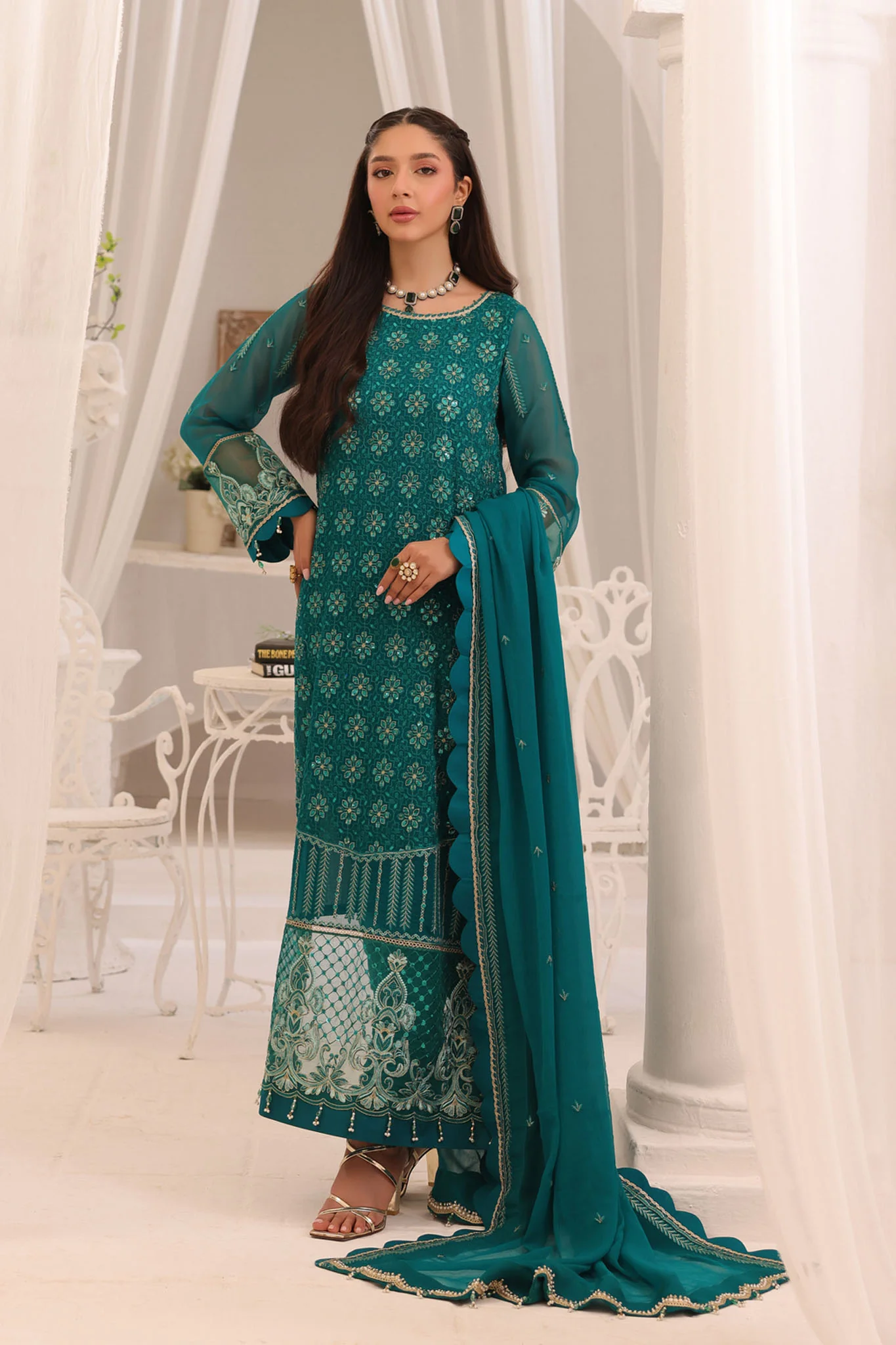Afsana By Sheen Unstititched 3 Piece Formals Suit-SL-07-Bahar - Image 4