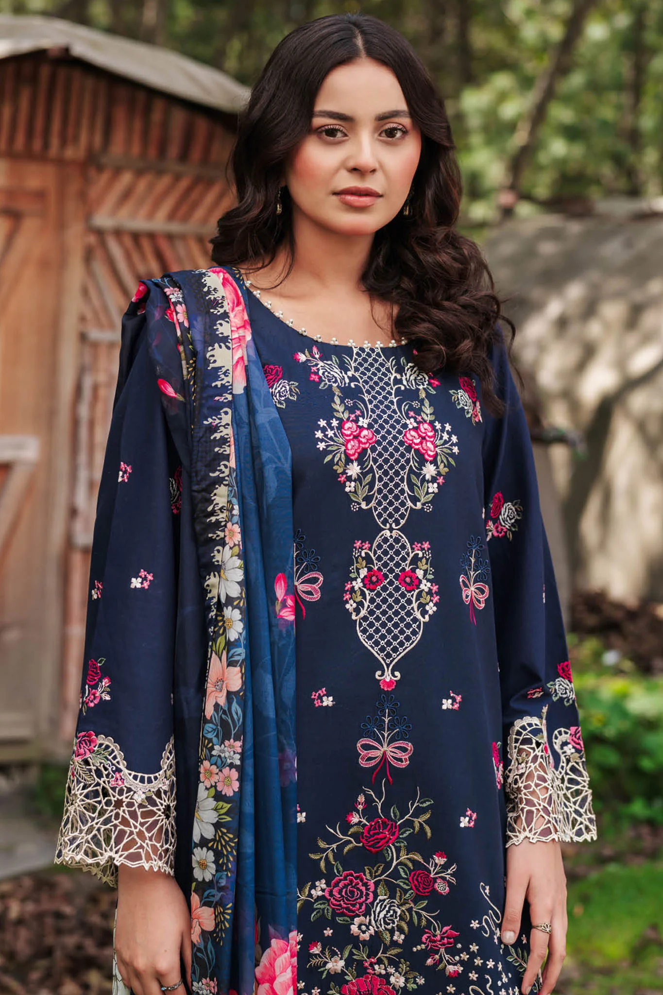 The Silent Pine Tale | Afsanah By Ramsha Unstitched 3 Piece Summer Suit-AL-102 - Image 2