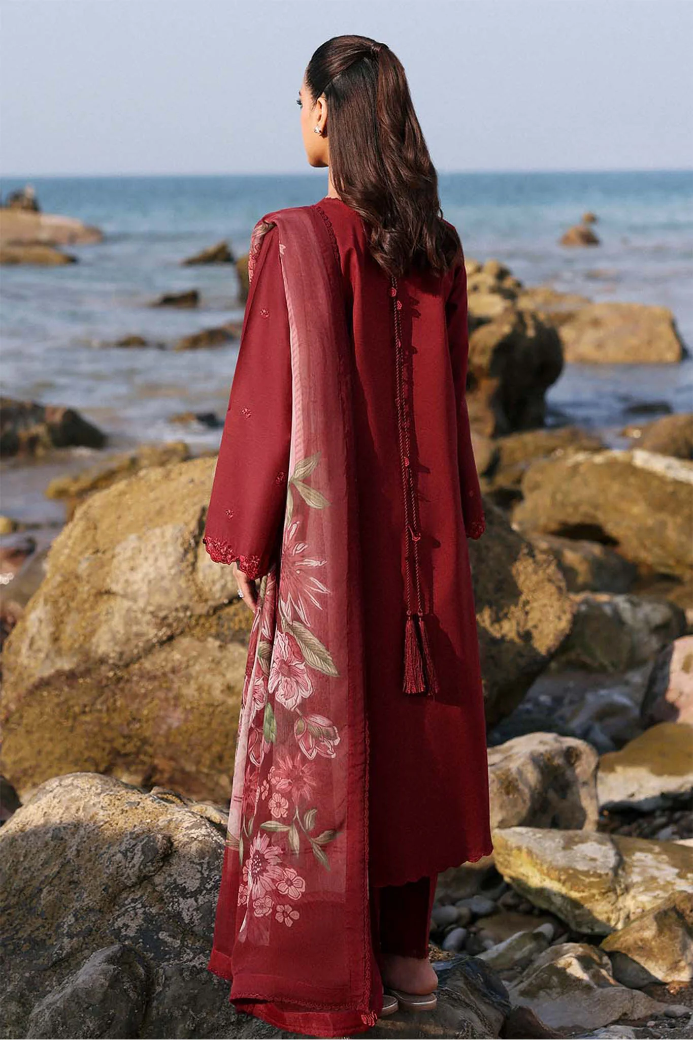 Afsanah By Seran Unstitched 3 Piece Lawn Chapter 01 Suit-02-Mehru - Image 3