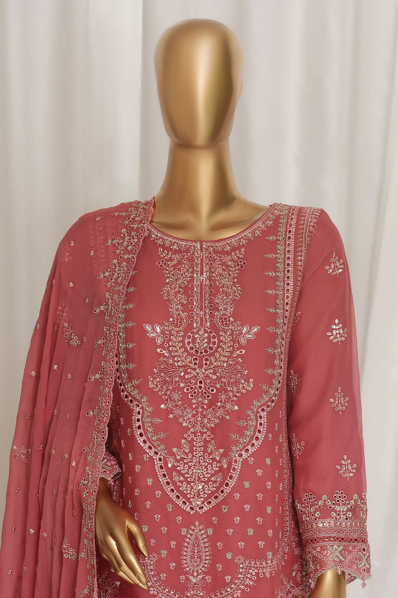 Afsany by Sada Bahar Stitched 3 Piece Luxury Chiffon Vol-11 Suit-CR-26-Pink - Image 2