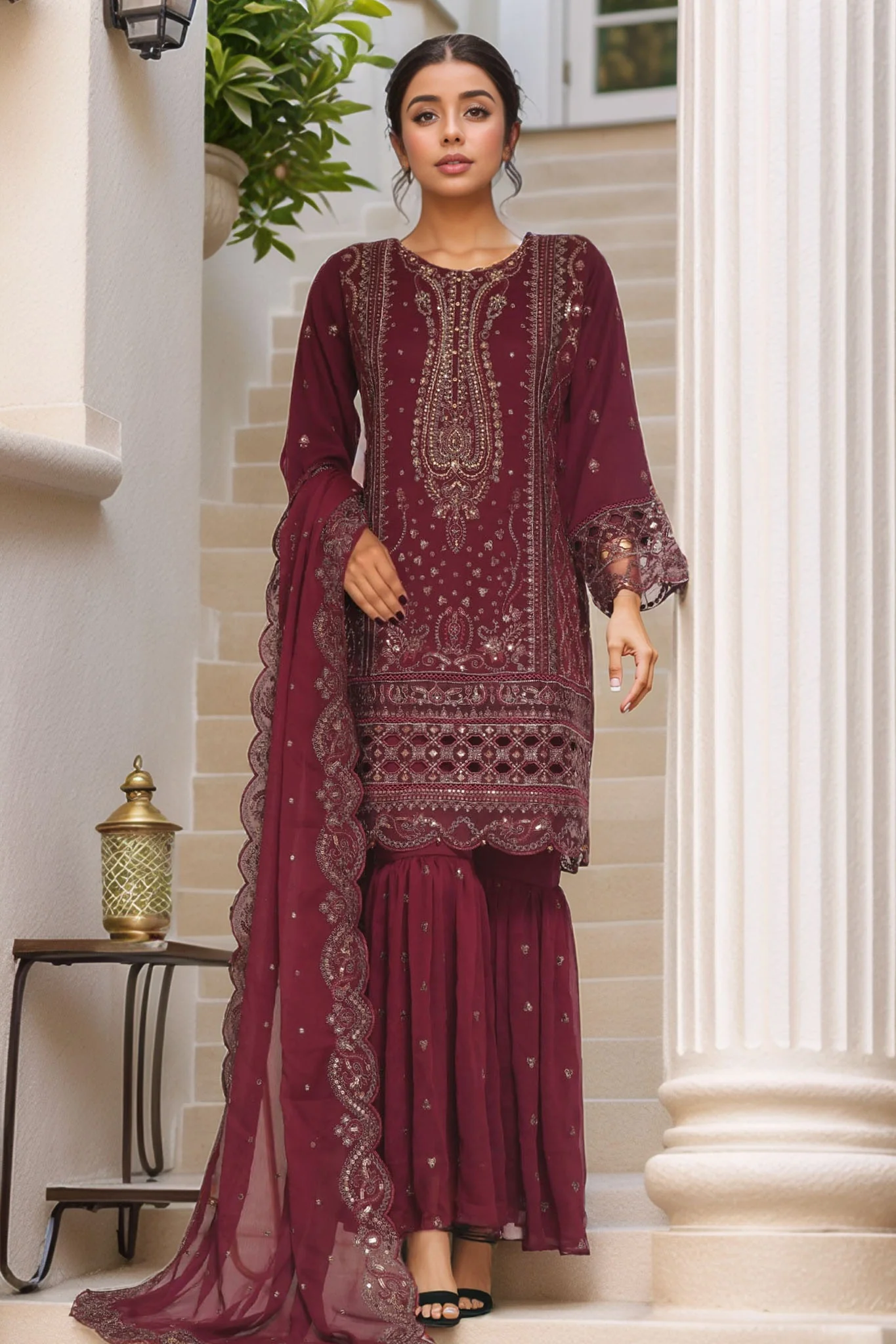 Afsany by Sada Bahar Stitched 3 Piece Luxury Chiffon Vol-11 Suit-CR-28-Falsa