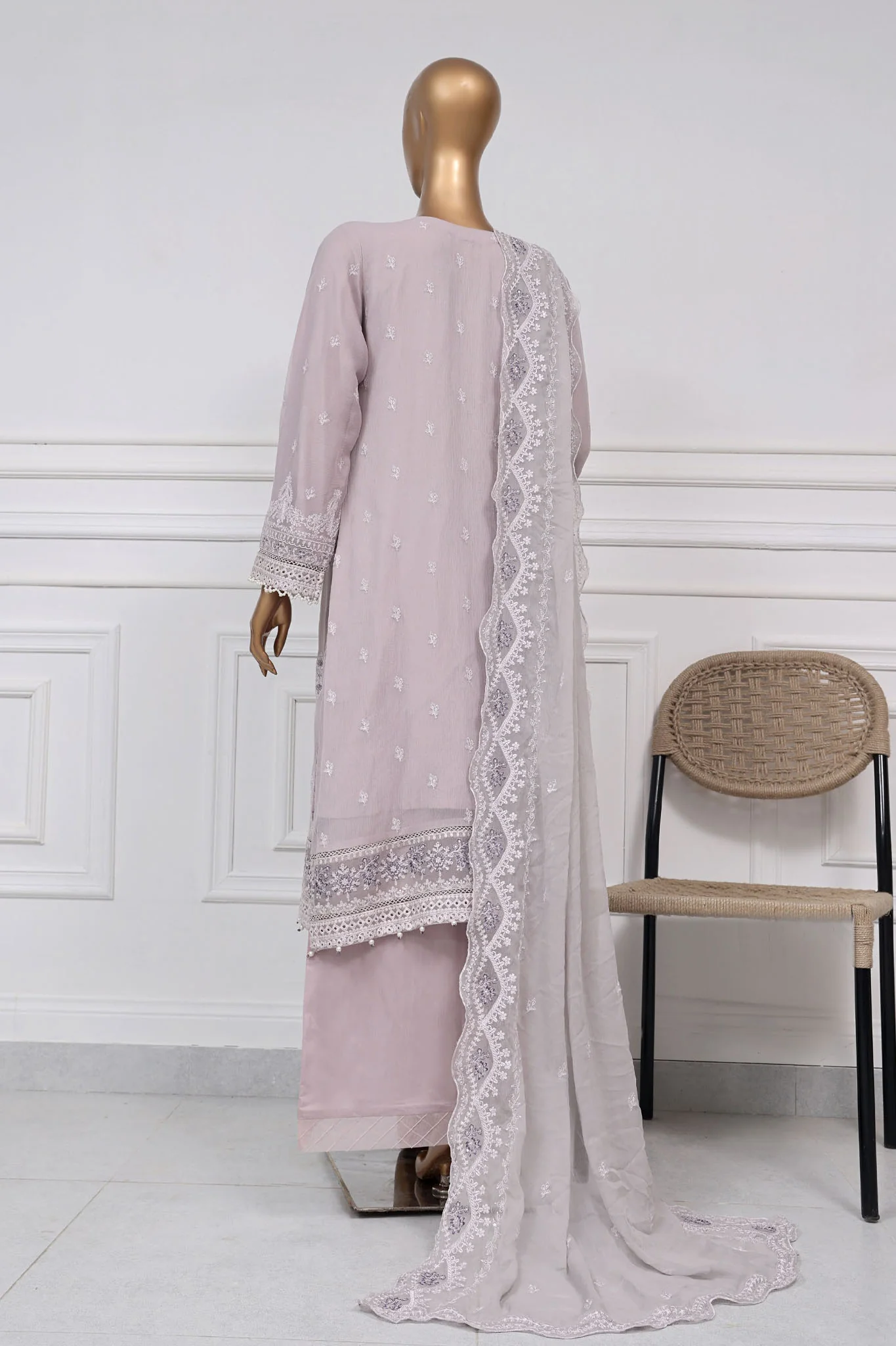 Afsany by Sada Bahar Stitched 3 Piece Luxury Chiffon Vol-12 Suit-CF-5-Pink - Image 3