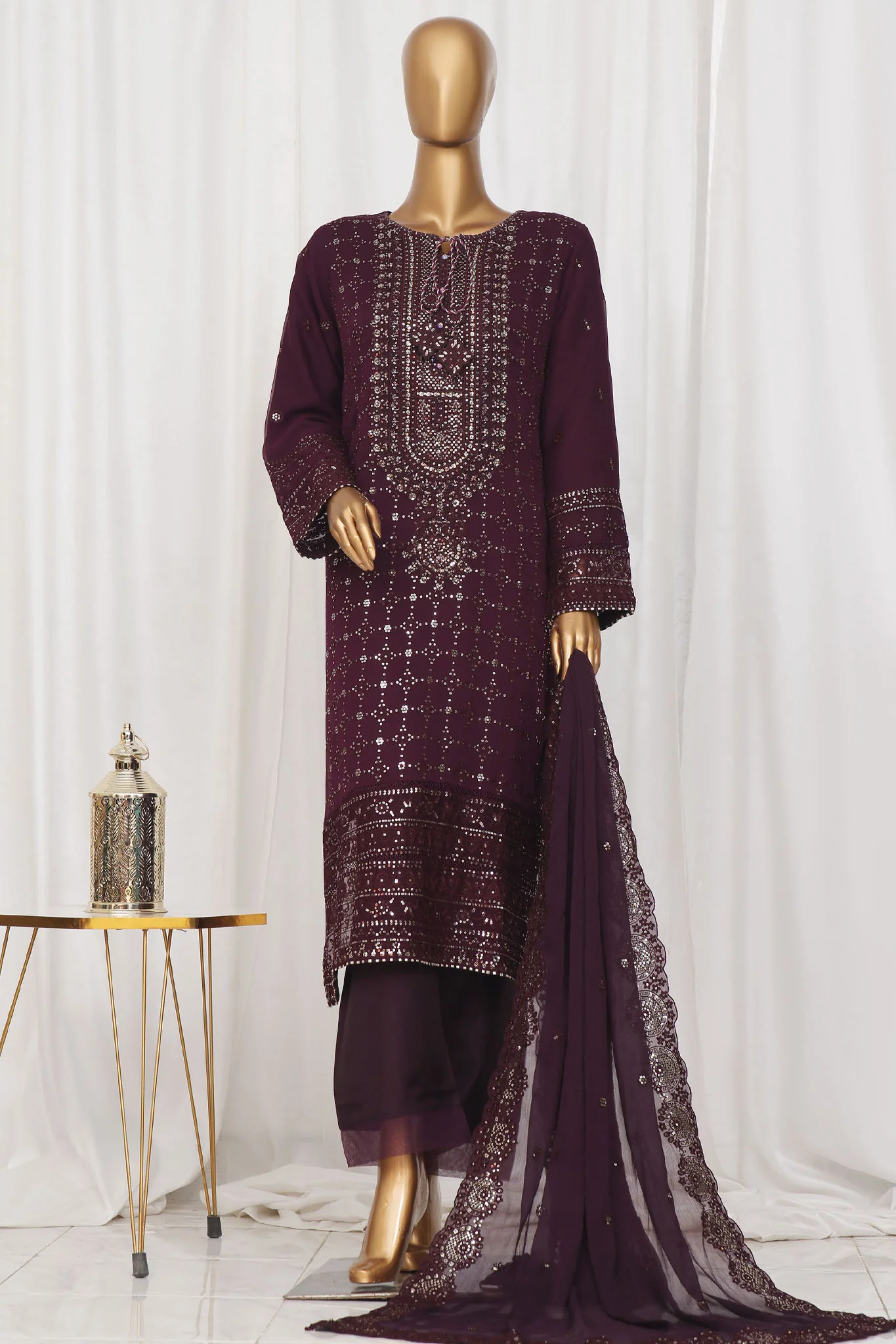 Afsany By Sada Bahar Stitched 3 Piece Luxury Formals Chiffon Vol-10 Suit-CF-03-Falsa