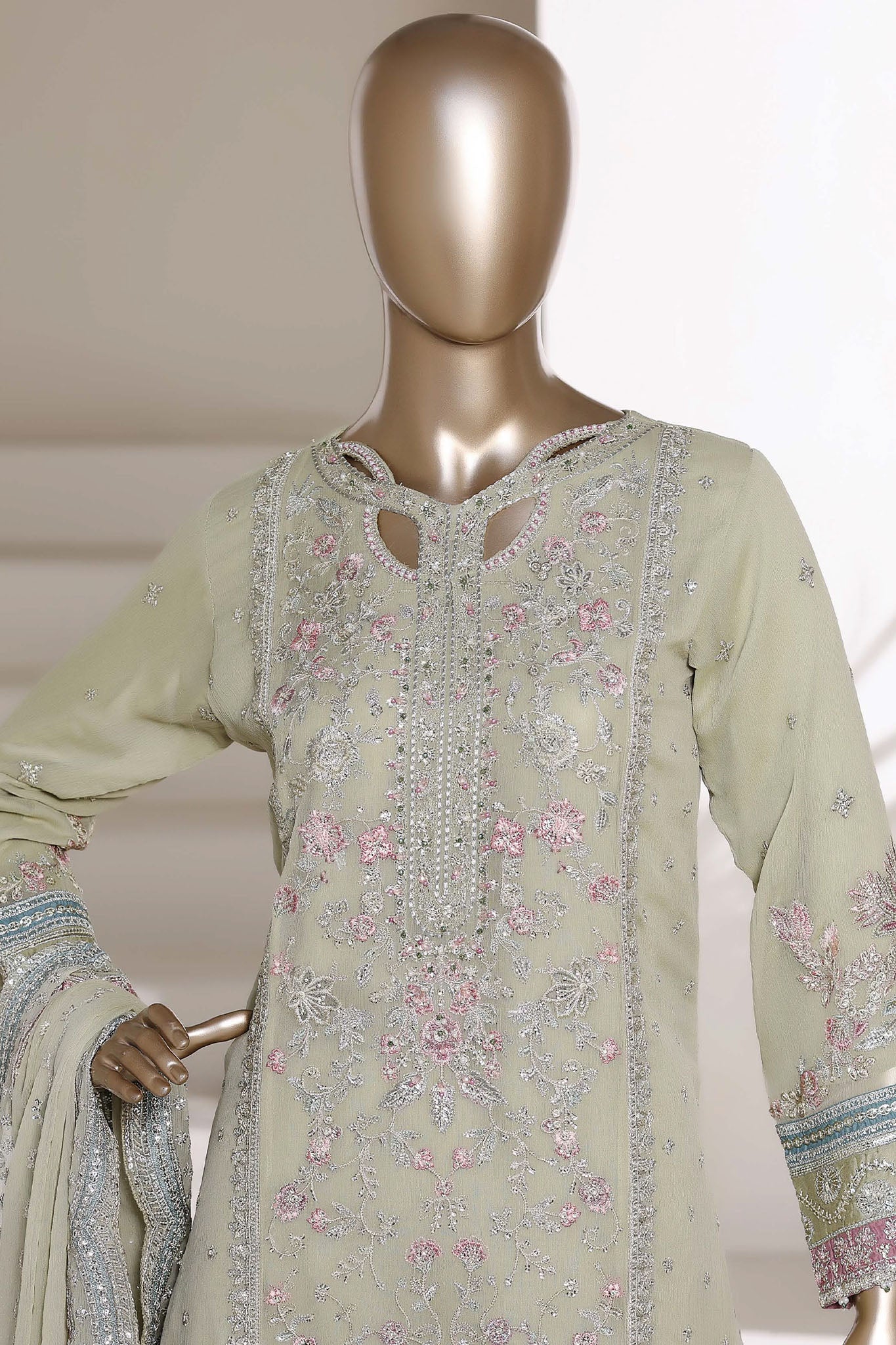 Afsany By Sada Bahar Stitched 3 Piece Luxury Chiffon Vol-01 Suit-CF-12-PISTA - Image 2
