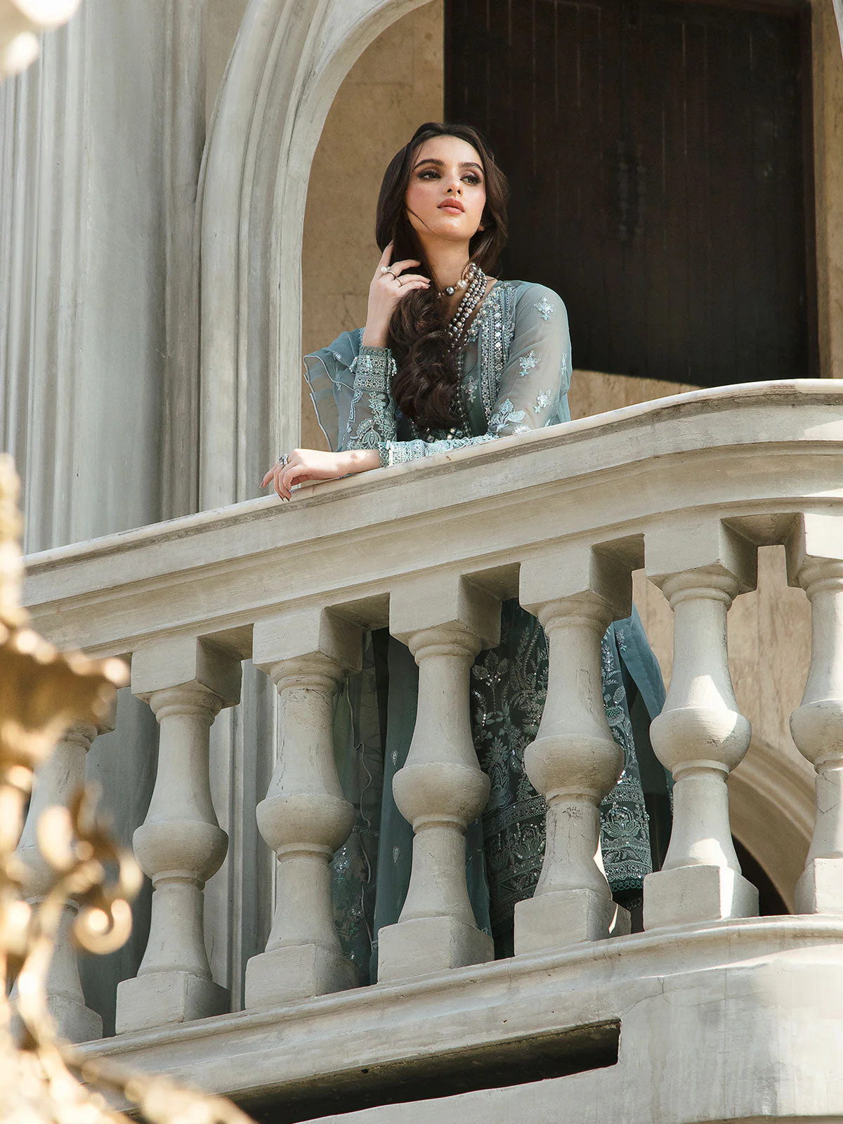 Gulaal Unstitched 3 Piece Emb Chiffon Eid Suit-Aiyla 07 - Image 5