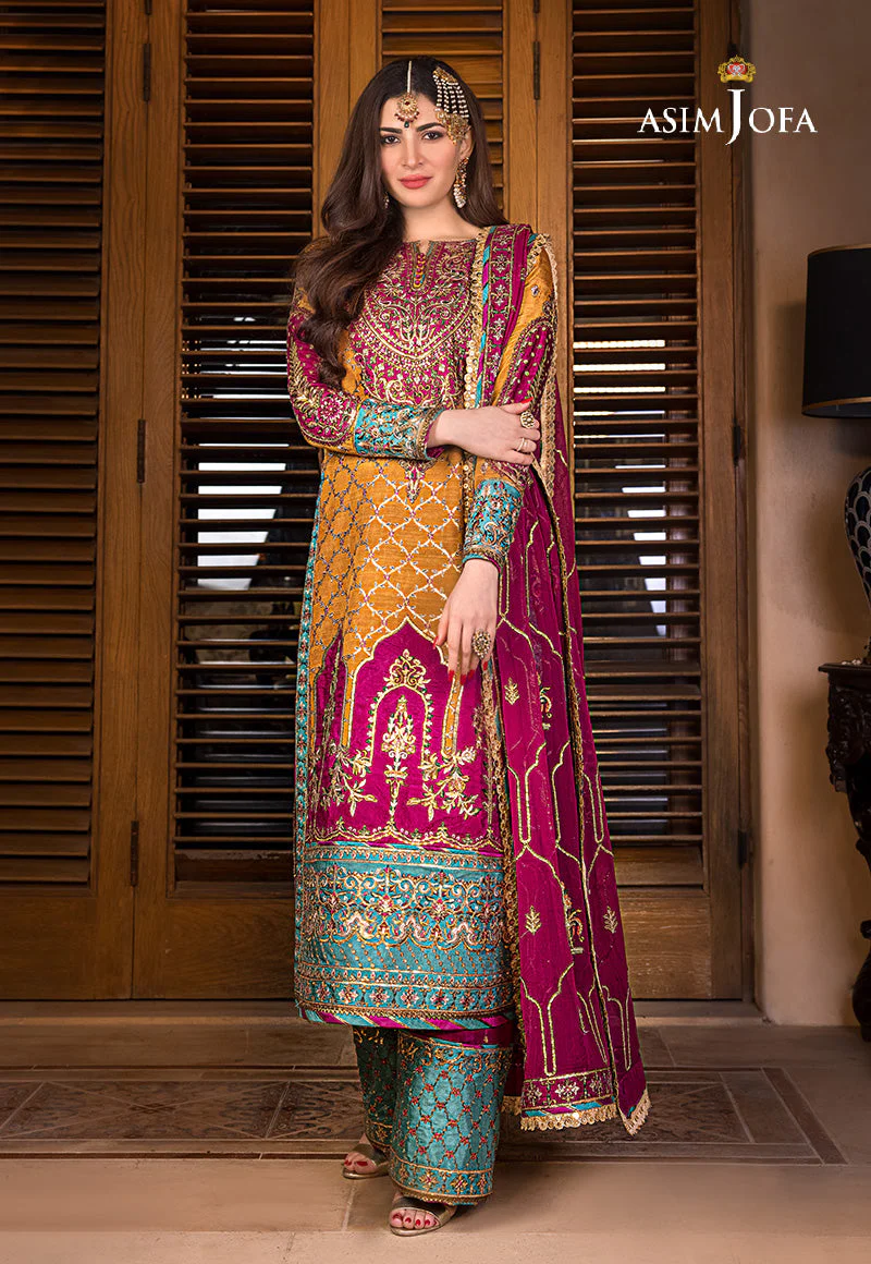 Asim Jofa Baad-e-Naubahar 2022 Ajbn-04 Embroidered Raw Silk 3 Pcs - Image 2