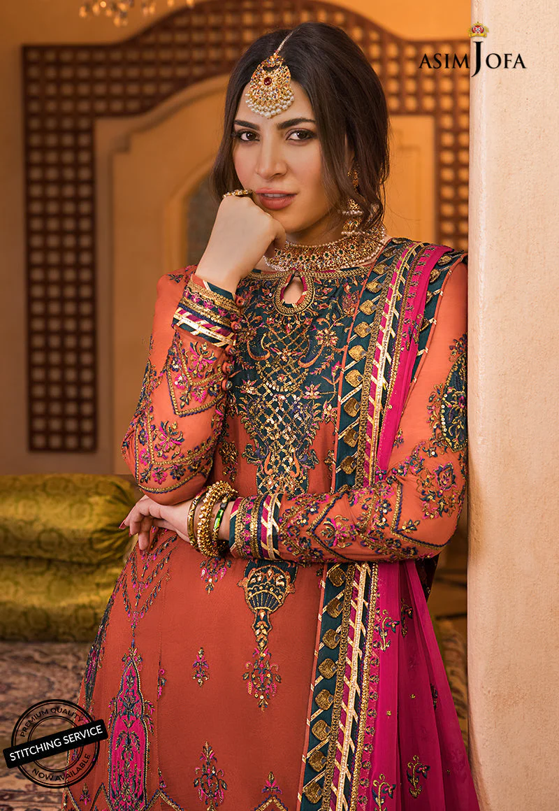 Asim Jofa Baad-e-Naubahar 2022 Ajbn-08 Embroidered Silk 3 Pcs - Image 3
