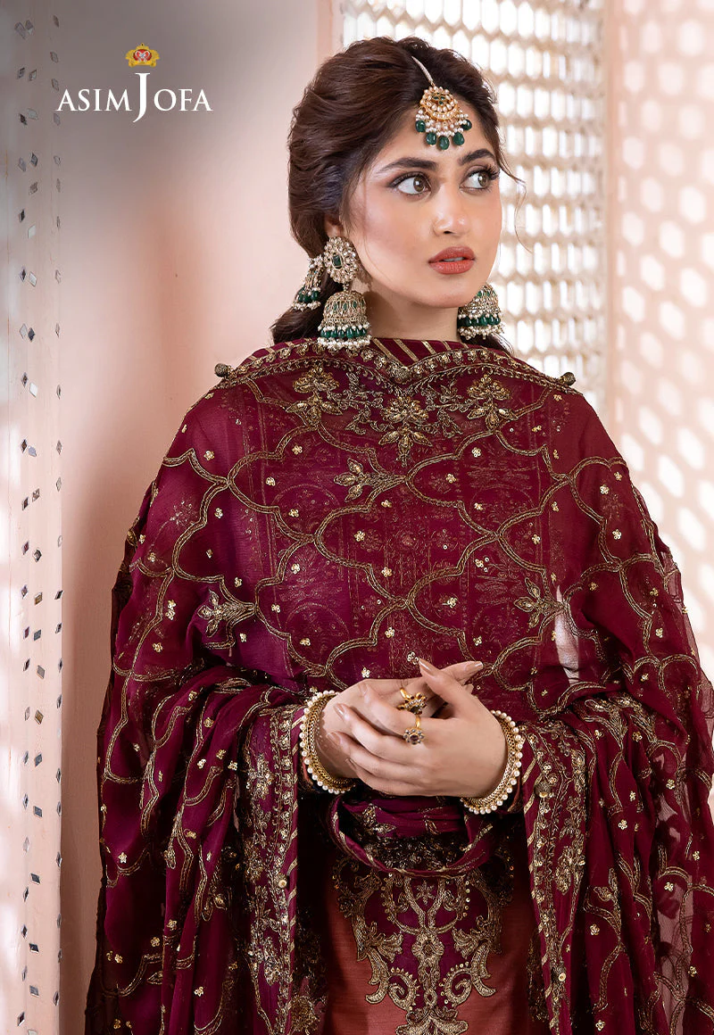 Asim Jofa Chandni '23 Ajcc-01 Designers Stitched Embroidered Raw Silk 3 Pcs - Image 11