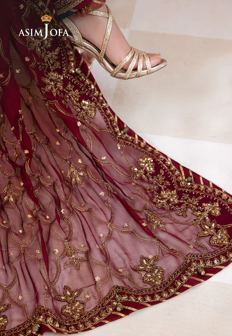 Asim Jofa Chandni '23 Ajcc-01 Designers Stitched Embroidered Raw Silk 3 Pcs - Image 12