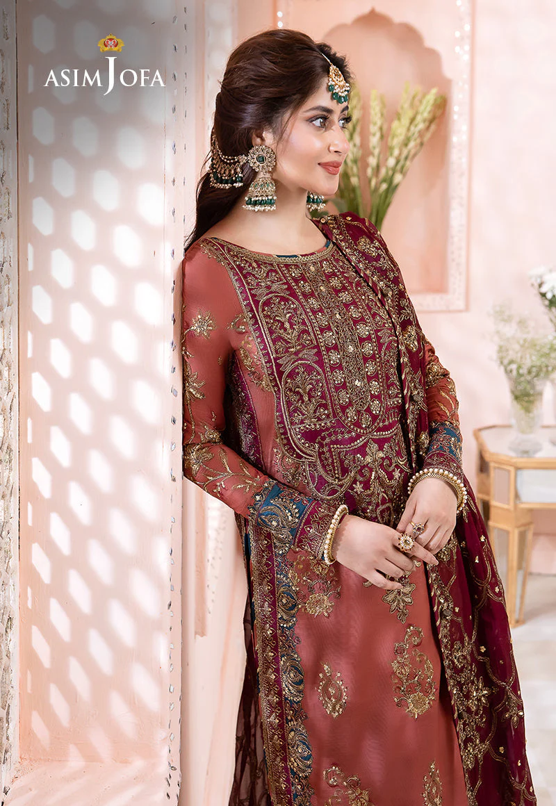 Asim Jofa Chandni '23 Ajcc-01 Designers Stitched Embroidered Raw Silk 3 Pcs - Image 9