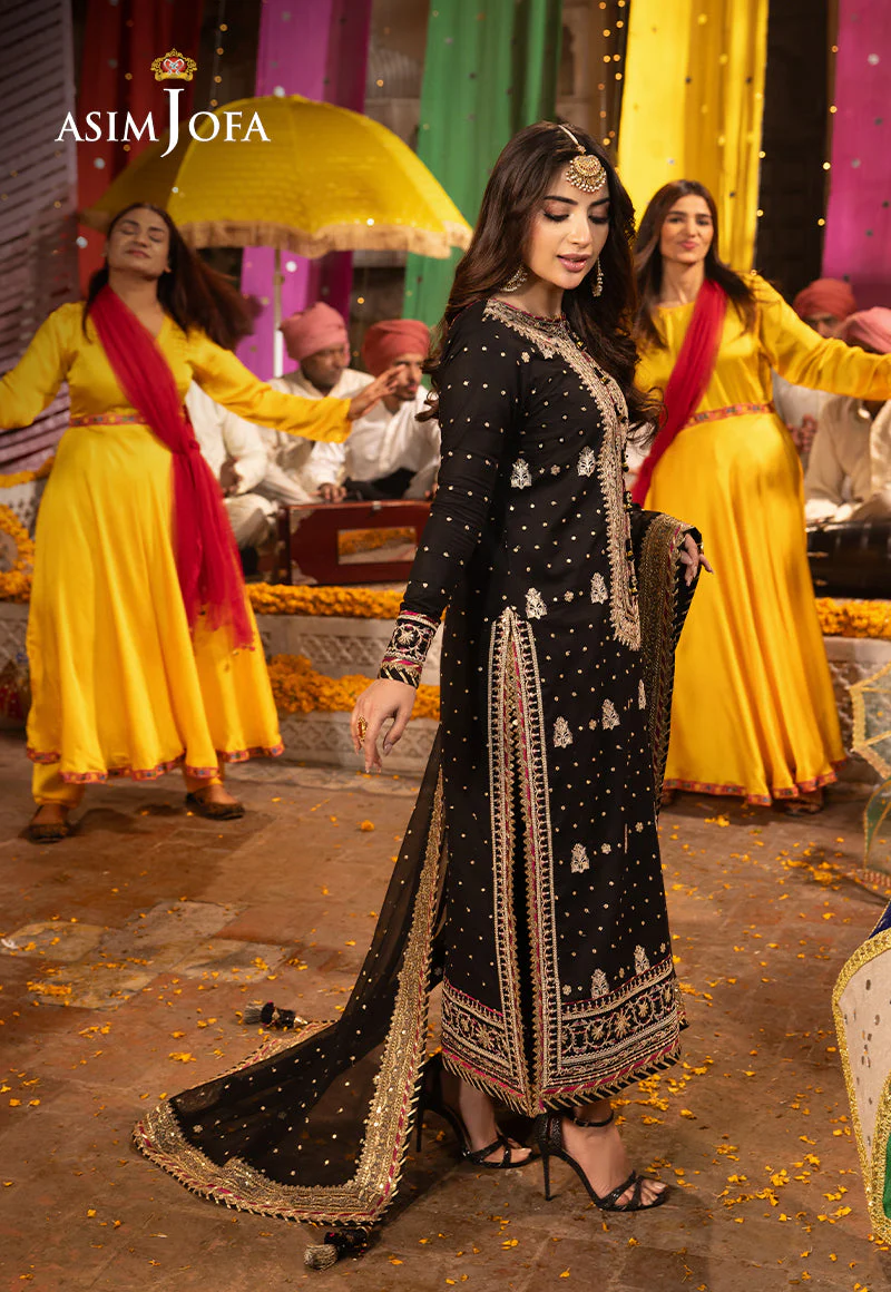 Asim Jofa Designers Limited Edition Ajcdd-02-Xs Embroidered Twisted Silk 3 Pcs - Image 3