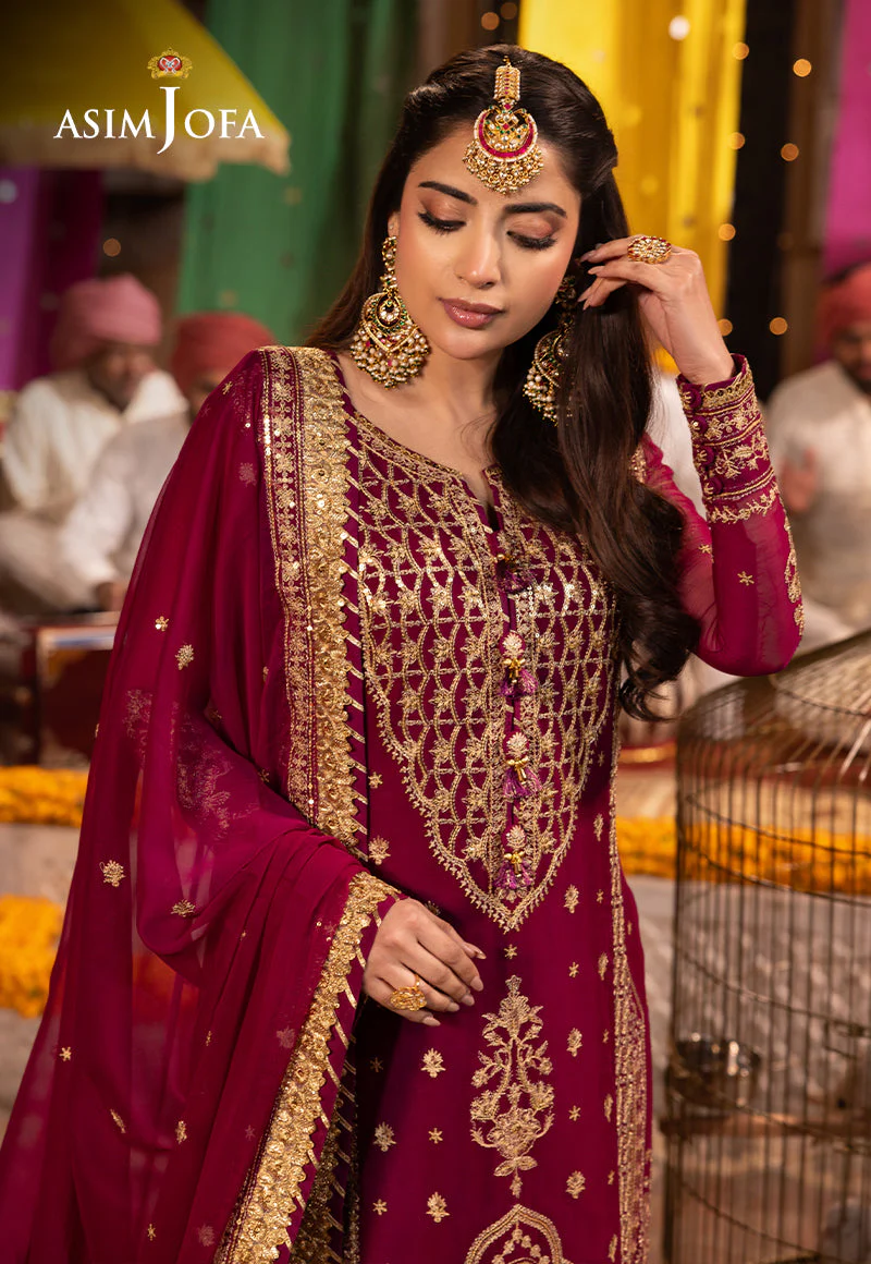 Asim Jofa Chamak Damak Pret Ajcdp-12 Embroidered Stitched 3 Pcs - Image 6