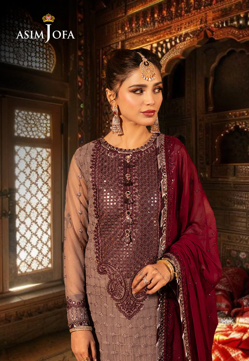 Asim Jofa Chamak Damak Pret Ajcdp-15 Embroidered Stitched 3 Pcs - Image 2